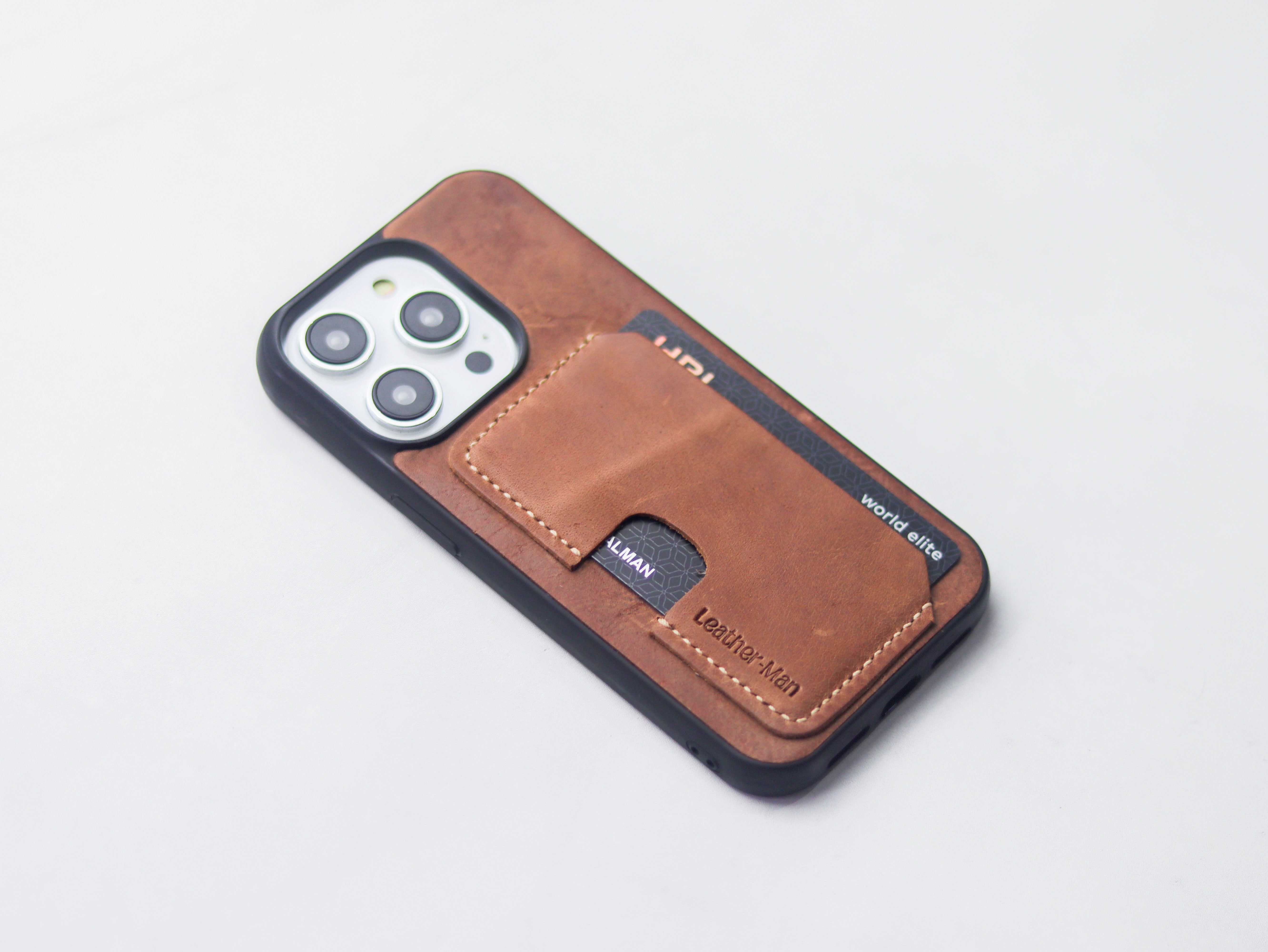 RUSTY BROWN LEATHER -  WALLET PHONE CASE