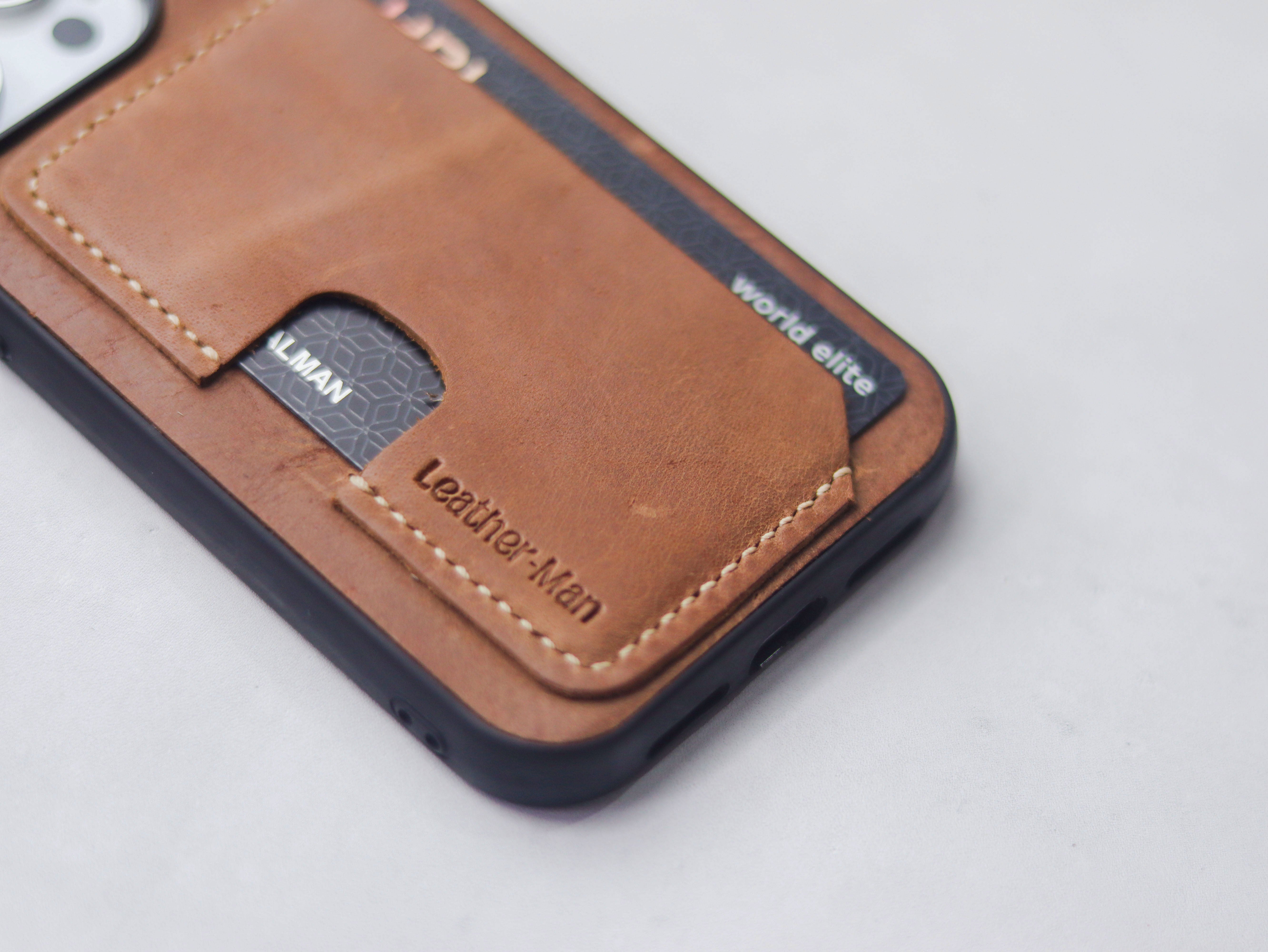 RUSTY BROWN LEATHER -  WALLET PHONE CASE