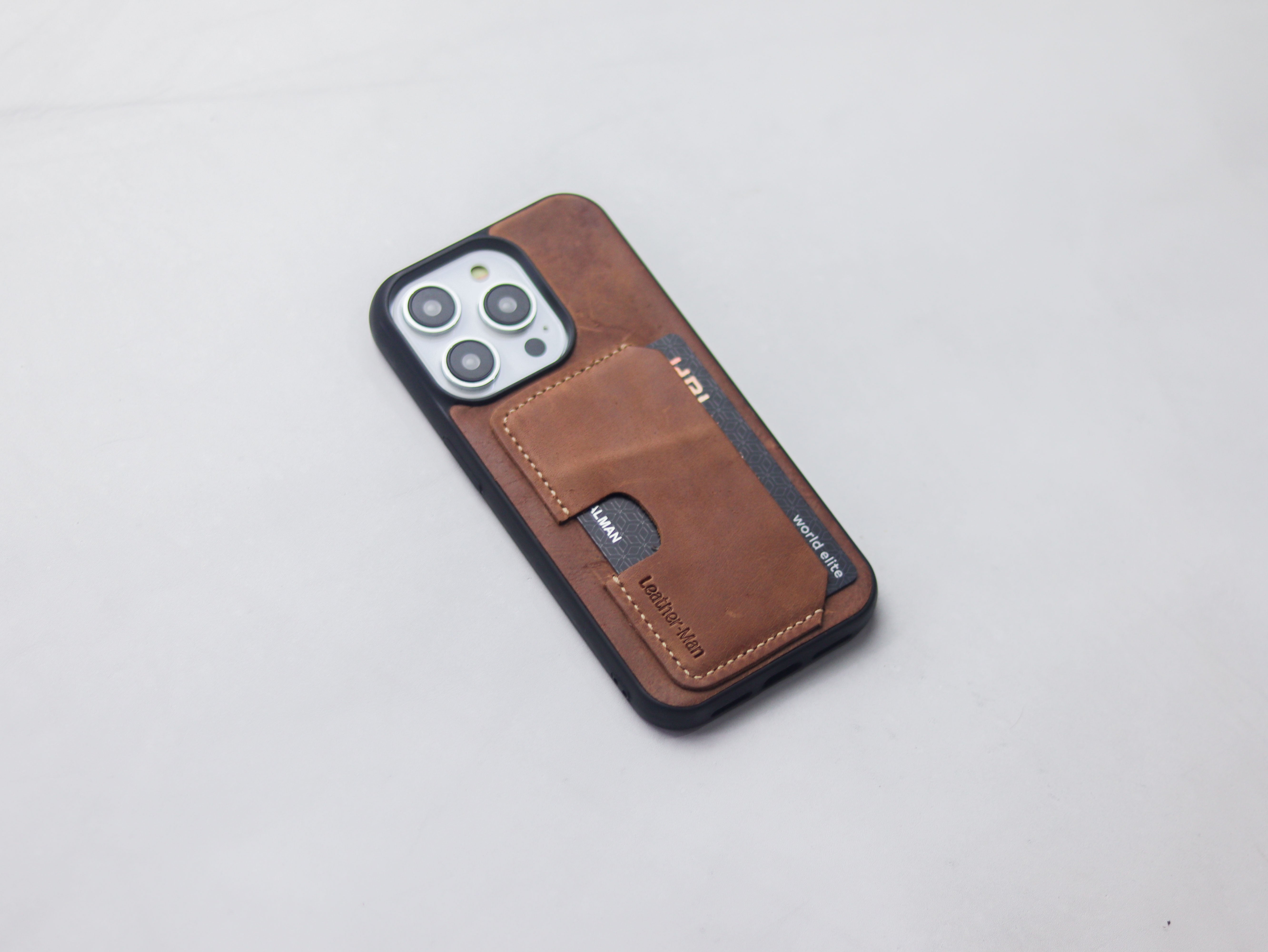 RUSTY BROWN LEATHER -  WALLET PHONE CASE