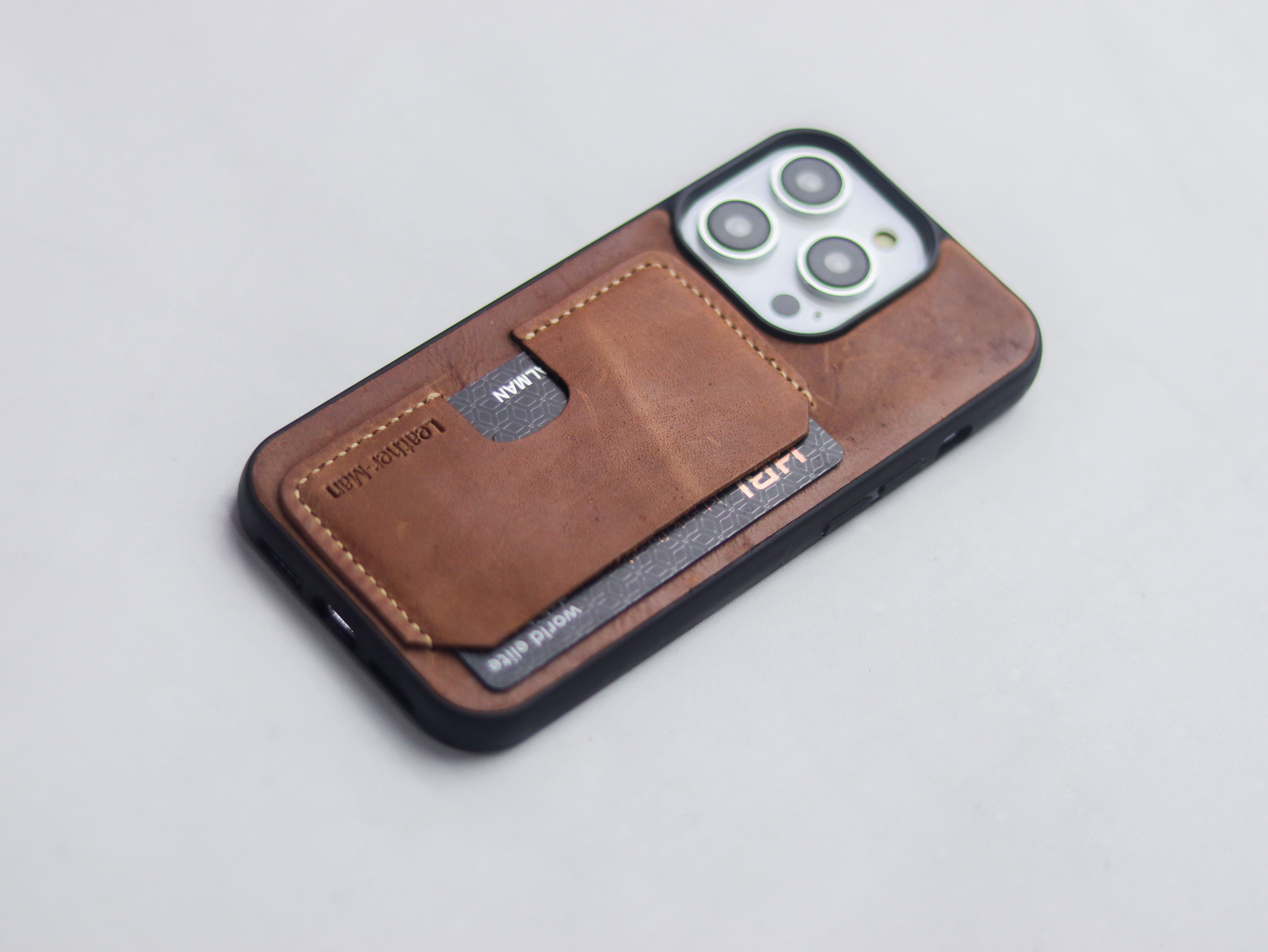 RUSTY BROWN LEATHER -  WALLET PHONE CASE