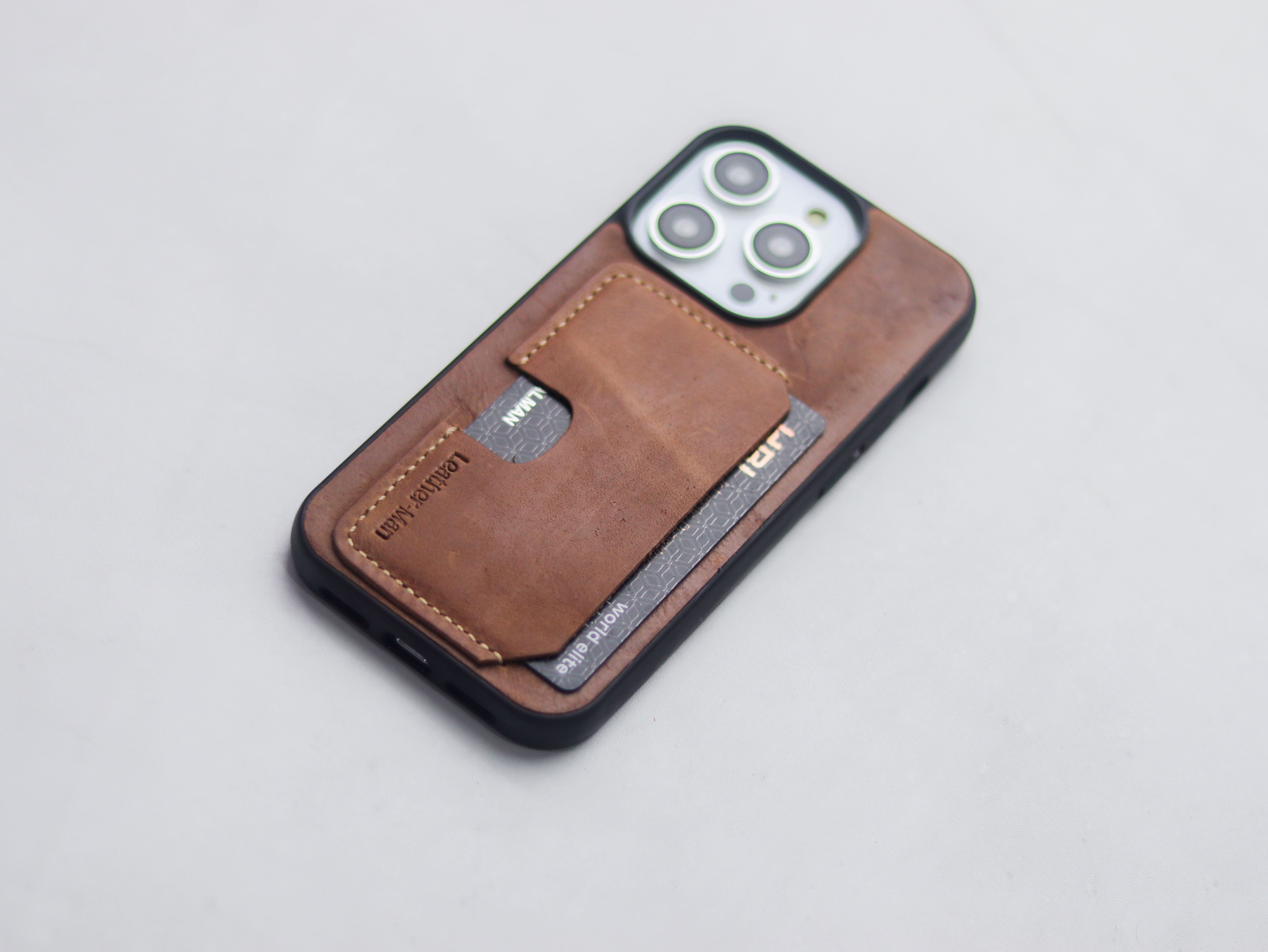 RUSTY BROWN LEATHER -  WALLET PHONE CASE