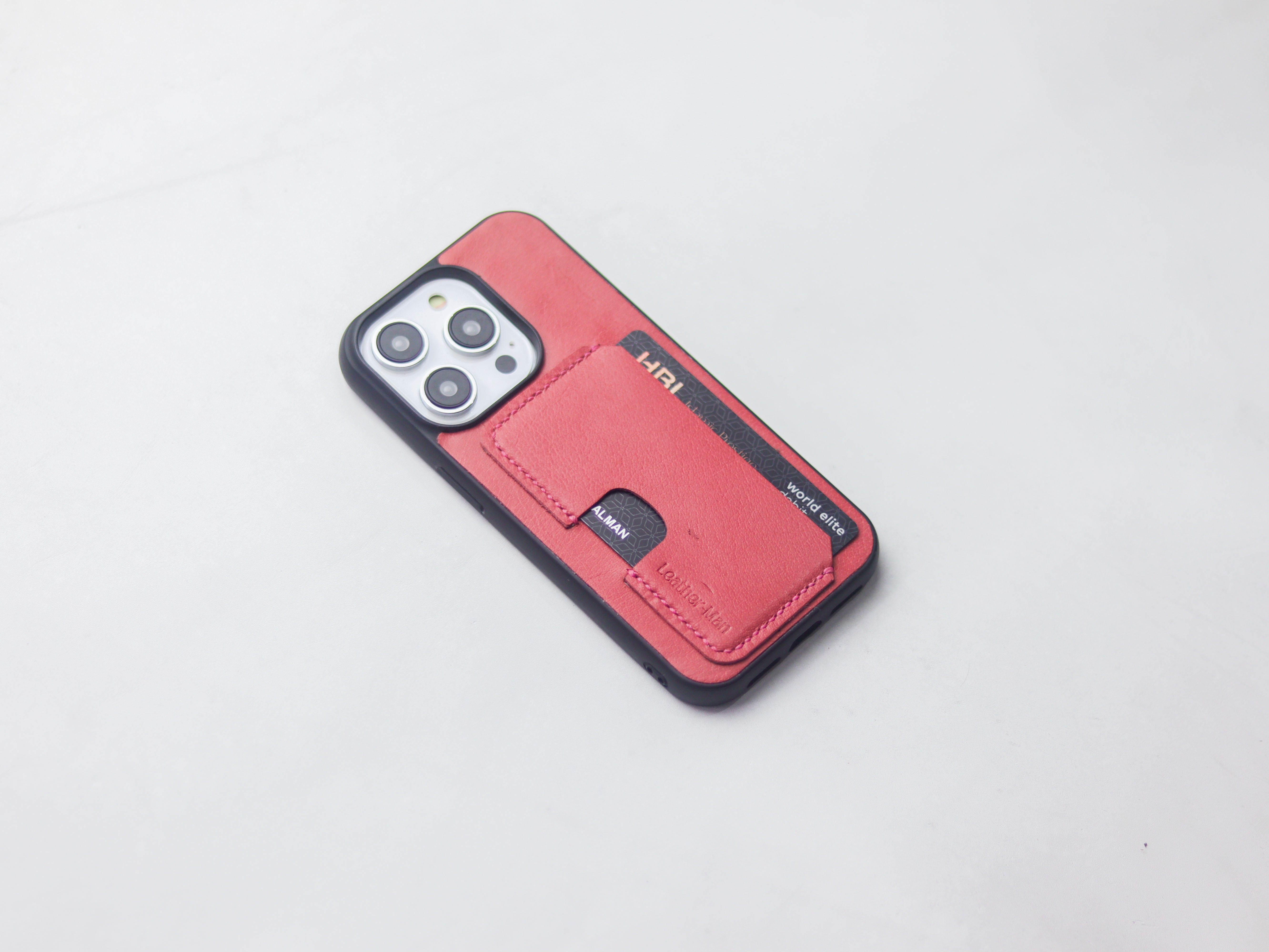 FLAMINGO PINK LEATHER - WALLET PHONE CASE