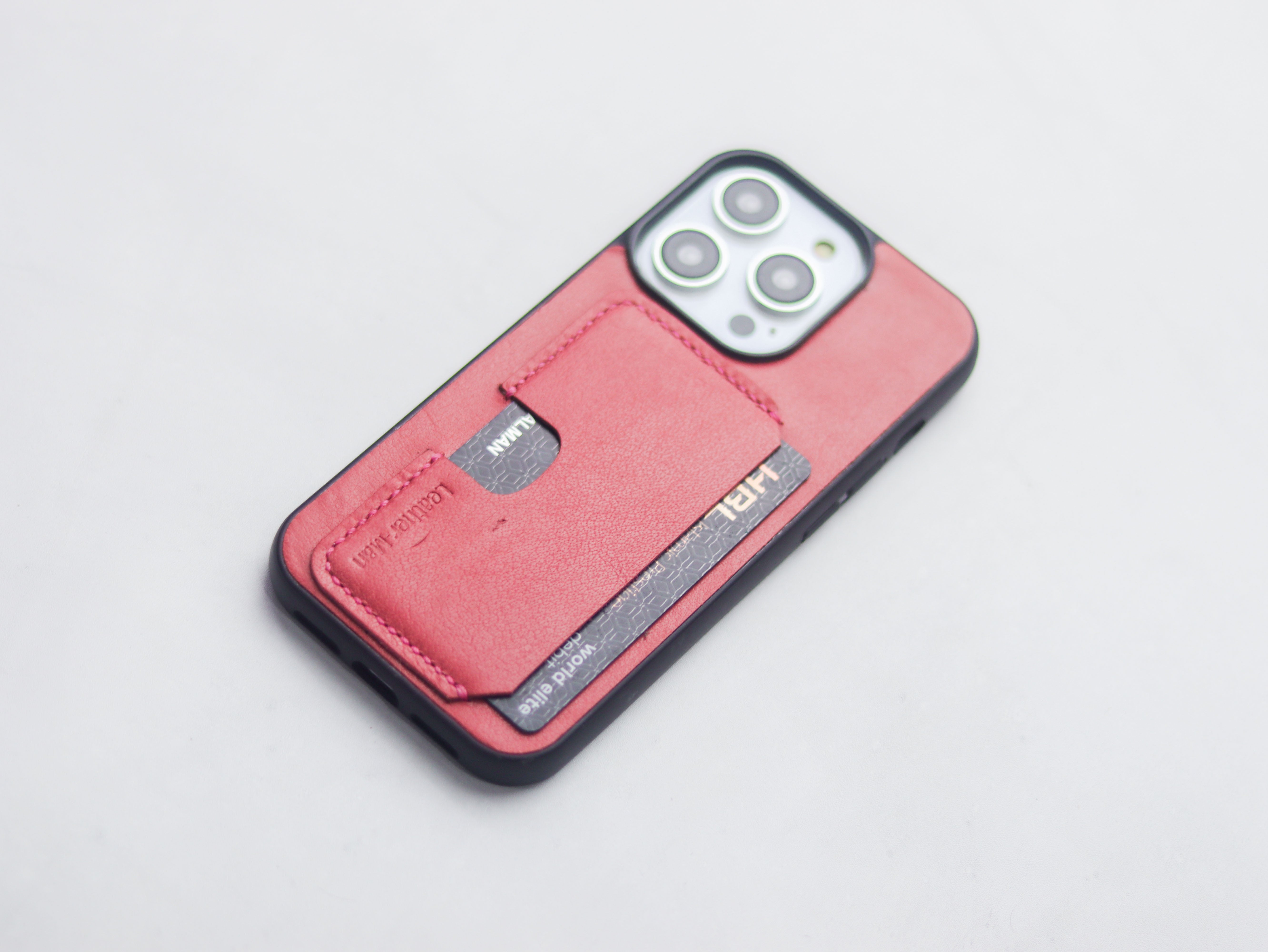 FLAMINGO PINK LEATHER - WALLET PHONE CASE
