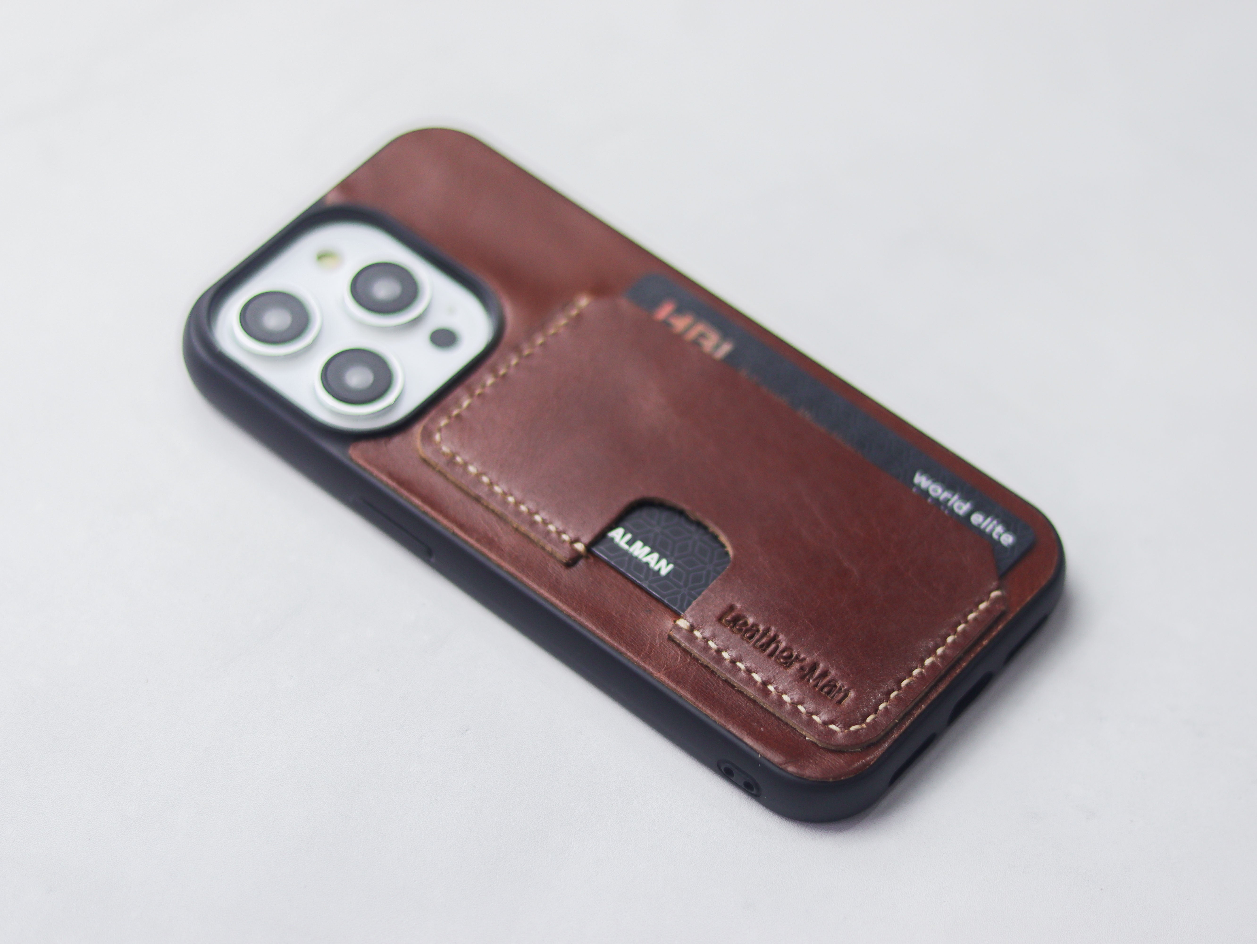 WHISKY BROWN LEATHER - WALLET PHONE CASE