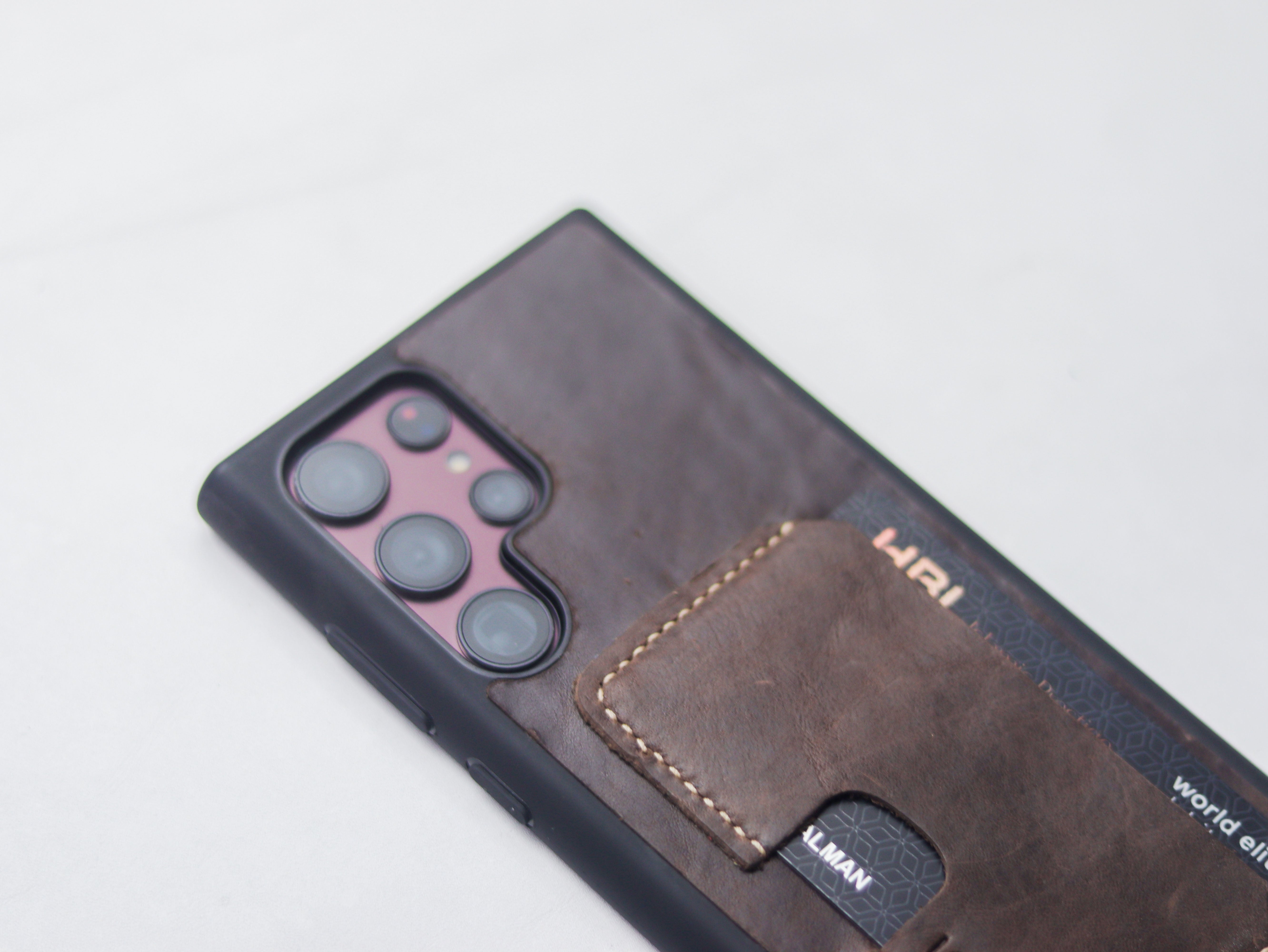 WALNUT RBOWN LEATHER WALLET PHONE CASE