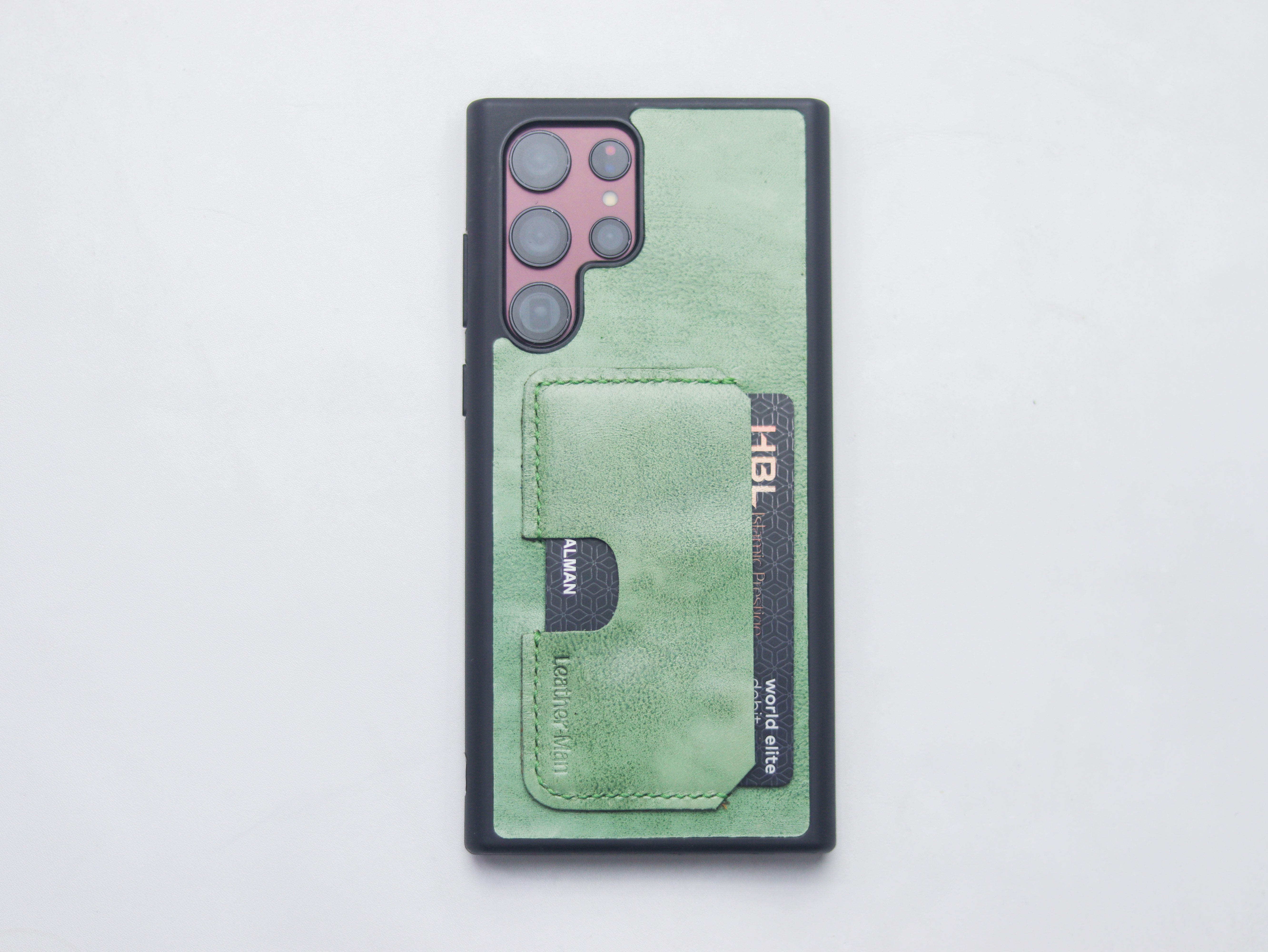 MINT GREEN LEATHER WALLET PHONE CASE