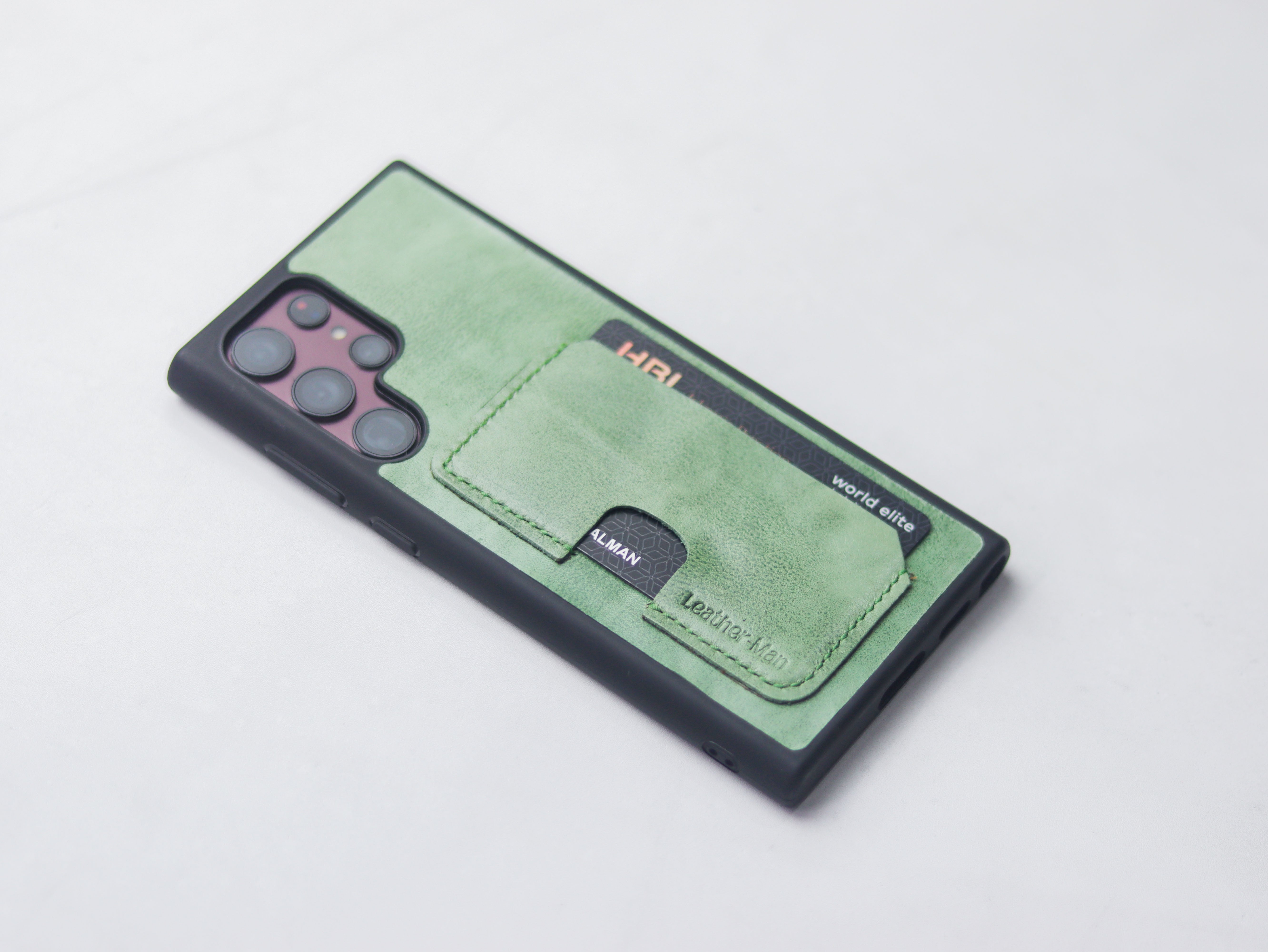 MINT GREEN LEATHER WALLET PHONE CASE