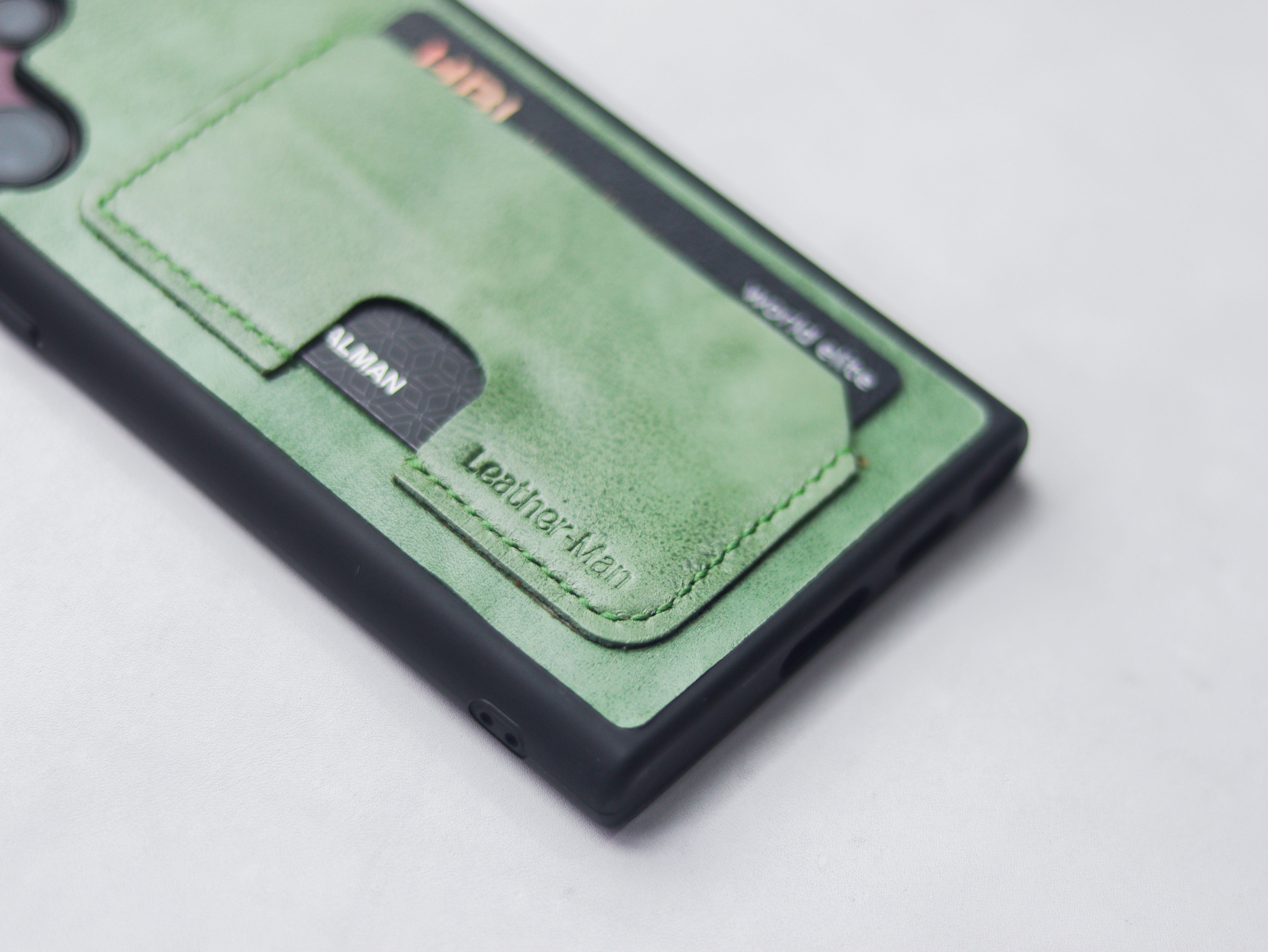 MINT GREEN LEATHER WALLET PHONE CASE