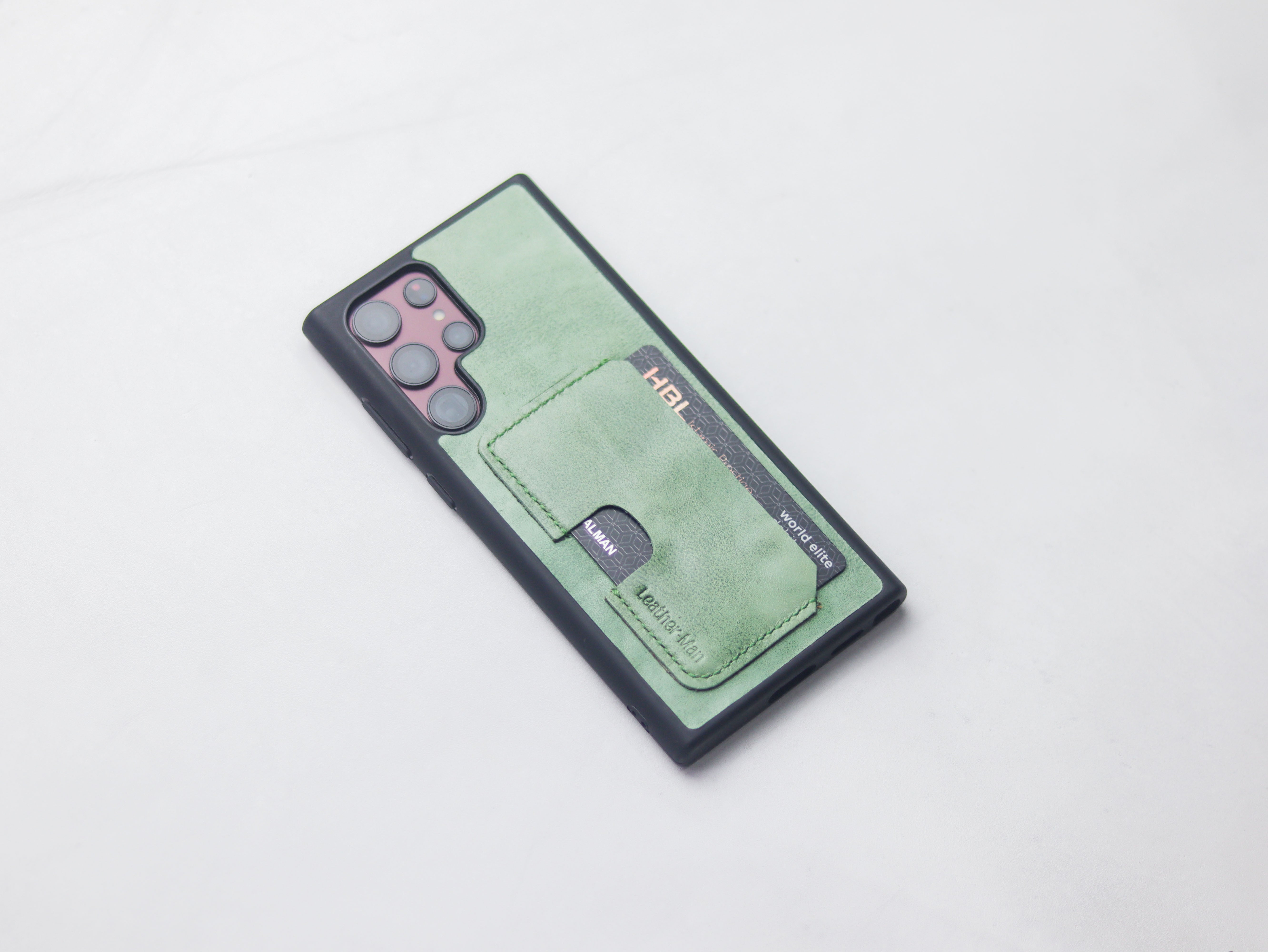 MINT GREEN LEATHER WALLET PHONE CASE
