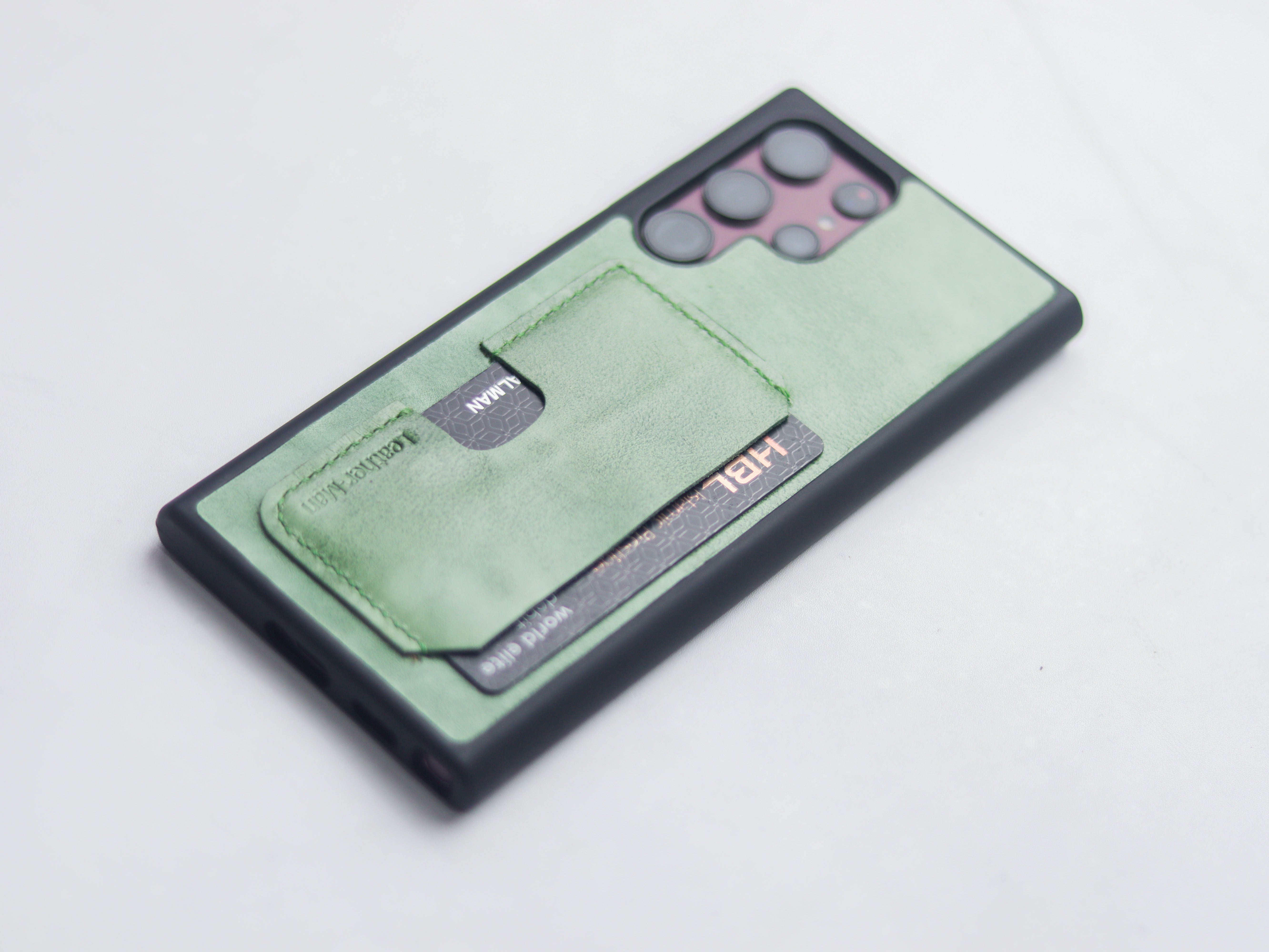 MINT GREEN LEATHER WALLET PHONE CASE