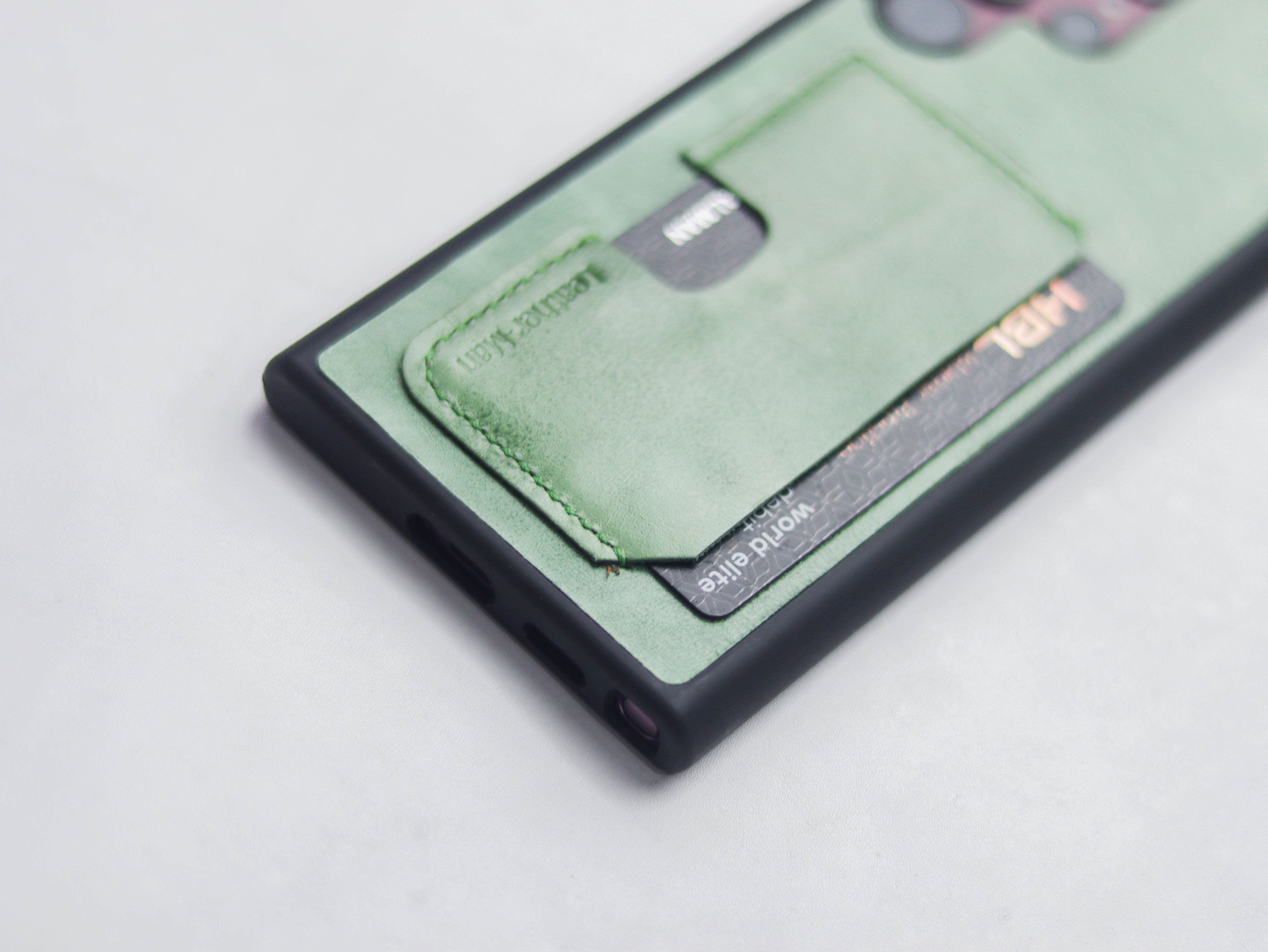 MINT GREEN LEATHER WALLET PHONE CASE