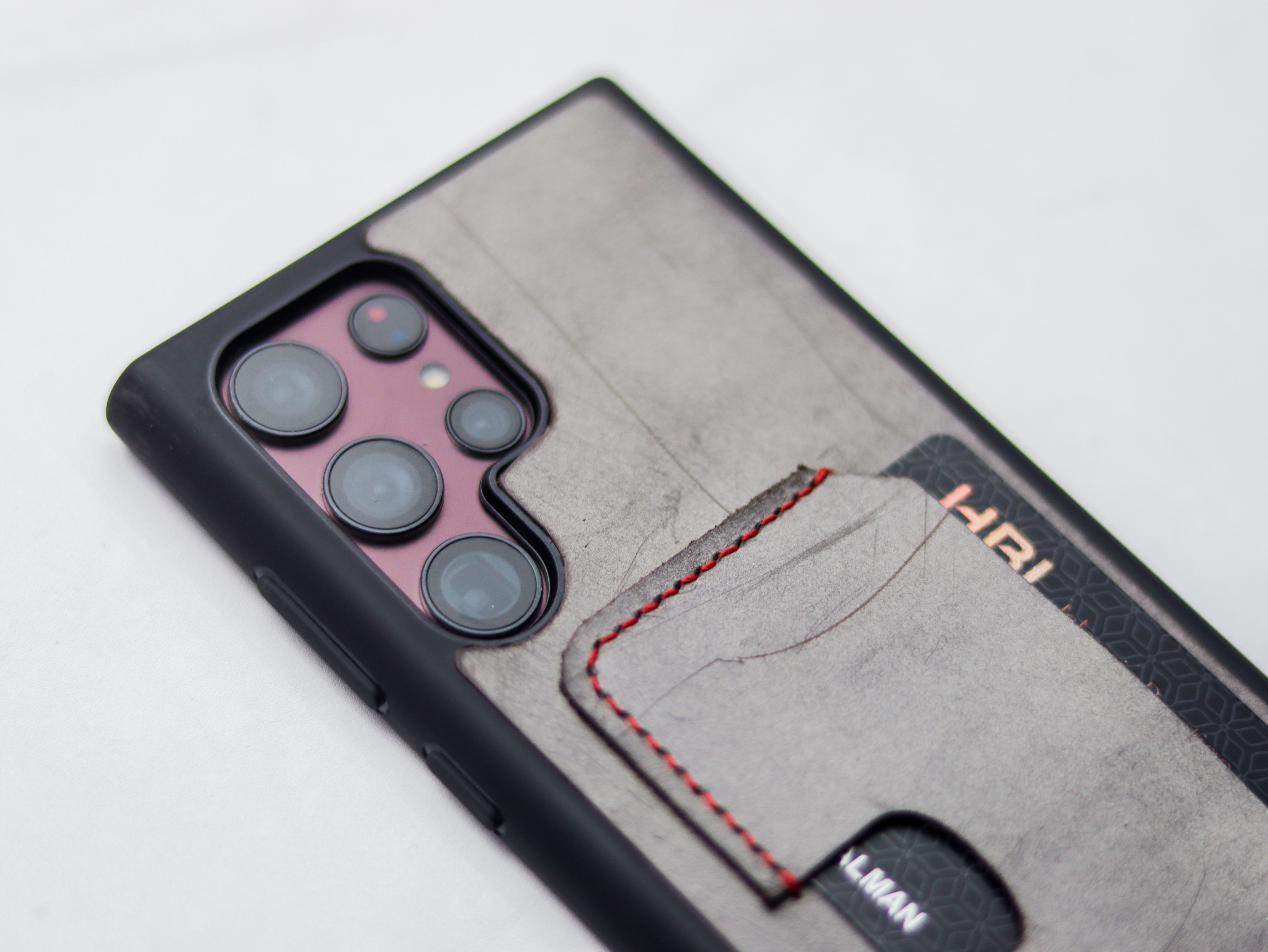 PEWTER GREY LEATHER WALLET PHONE CASE