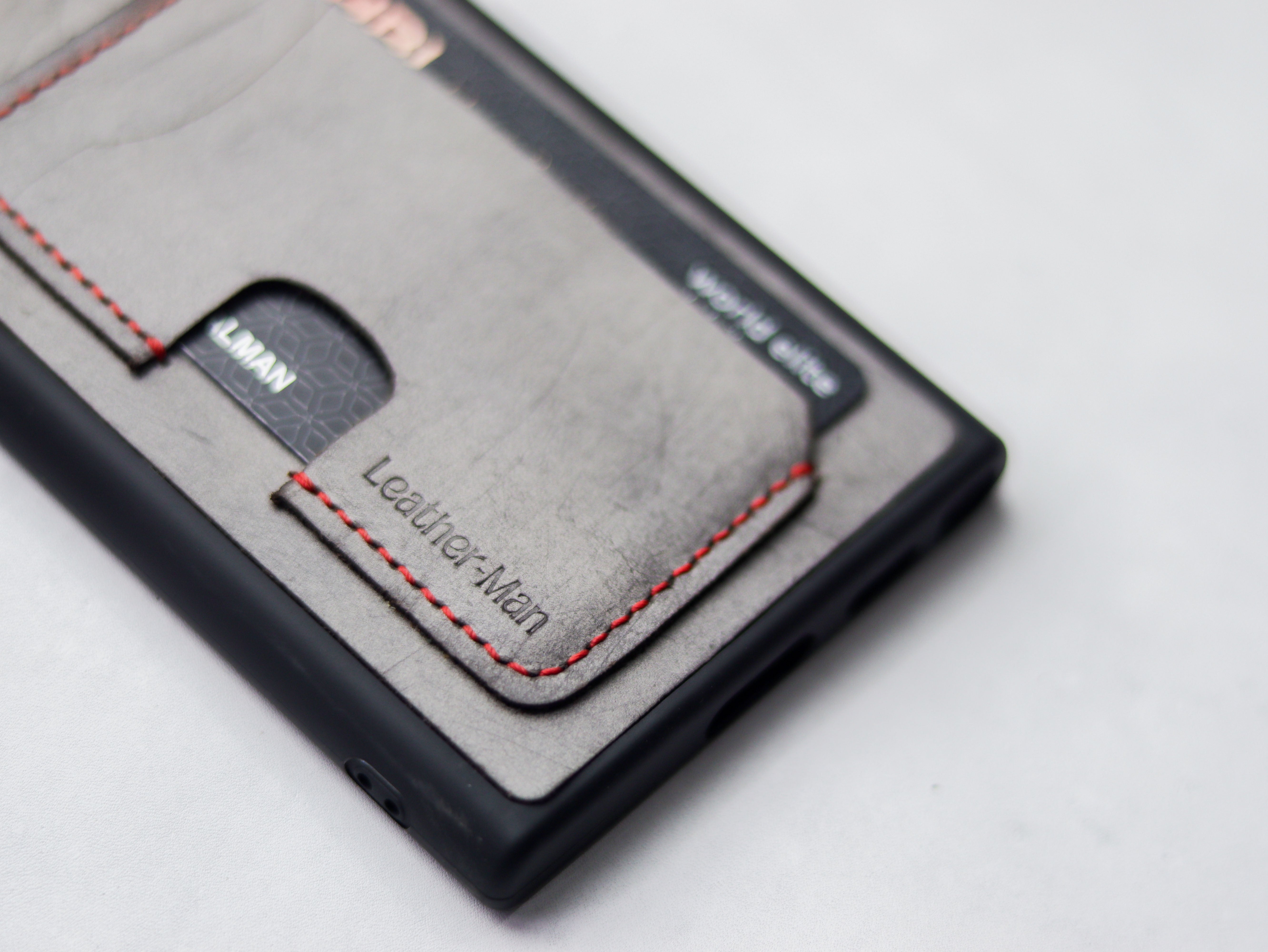 PEWTER GREY LEATHER WALLET PHONE CASE