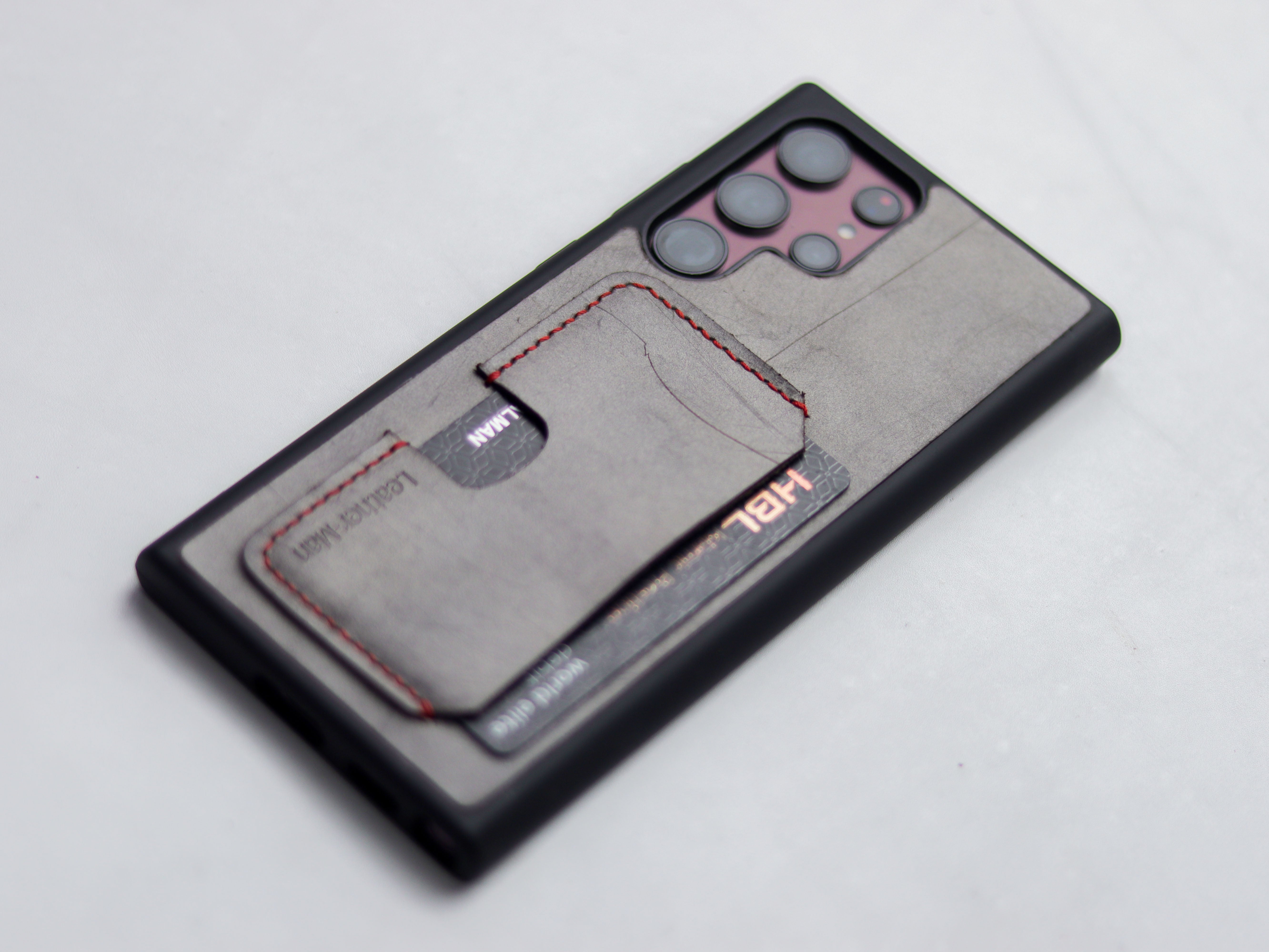 PEWTER GREY LEATHER WALLET PHONE CASE