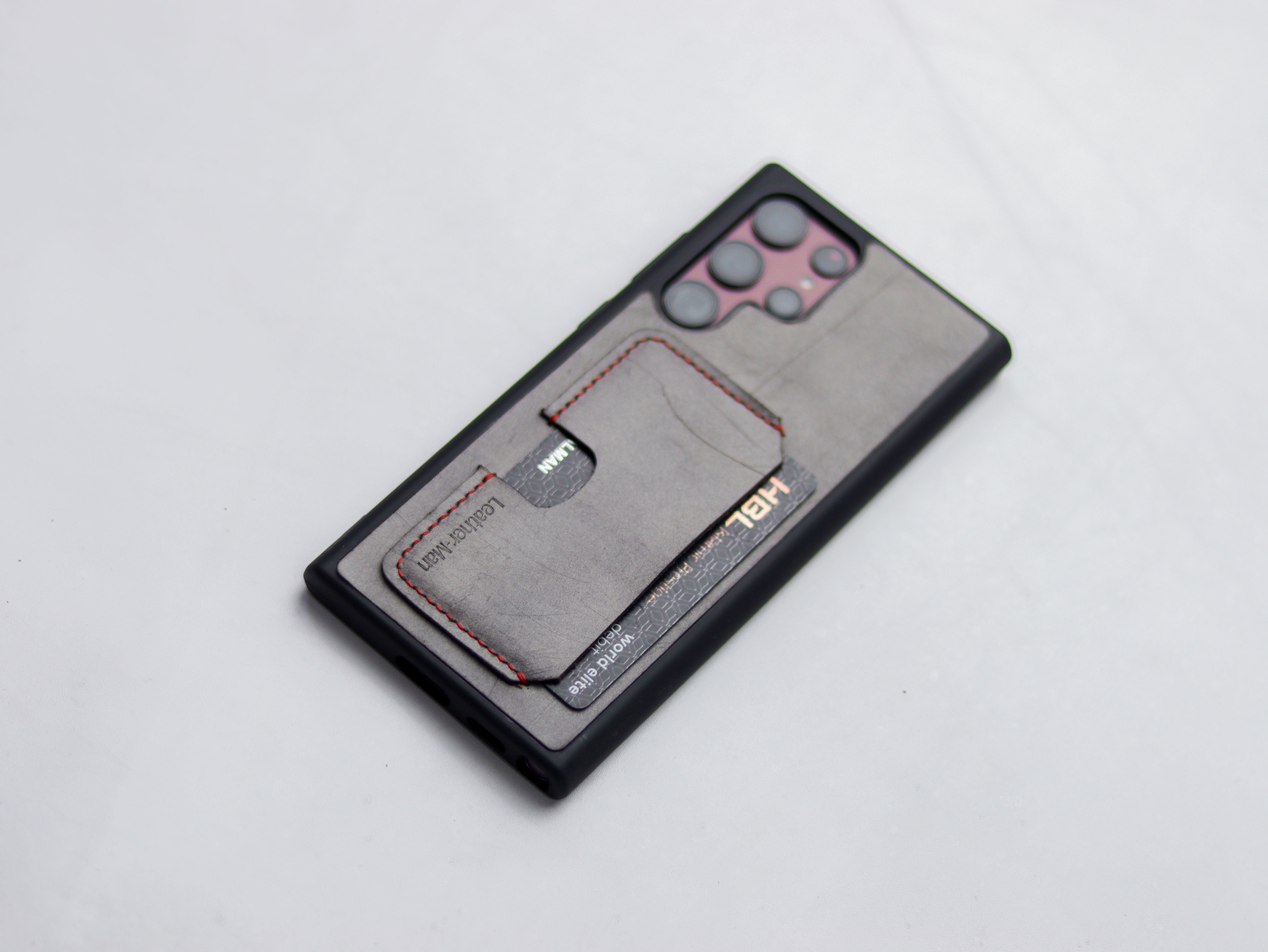 PEWTER GREY LEATHER WALLET PHONE CASE