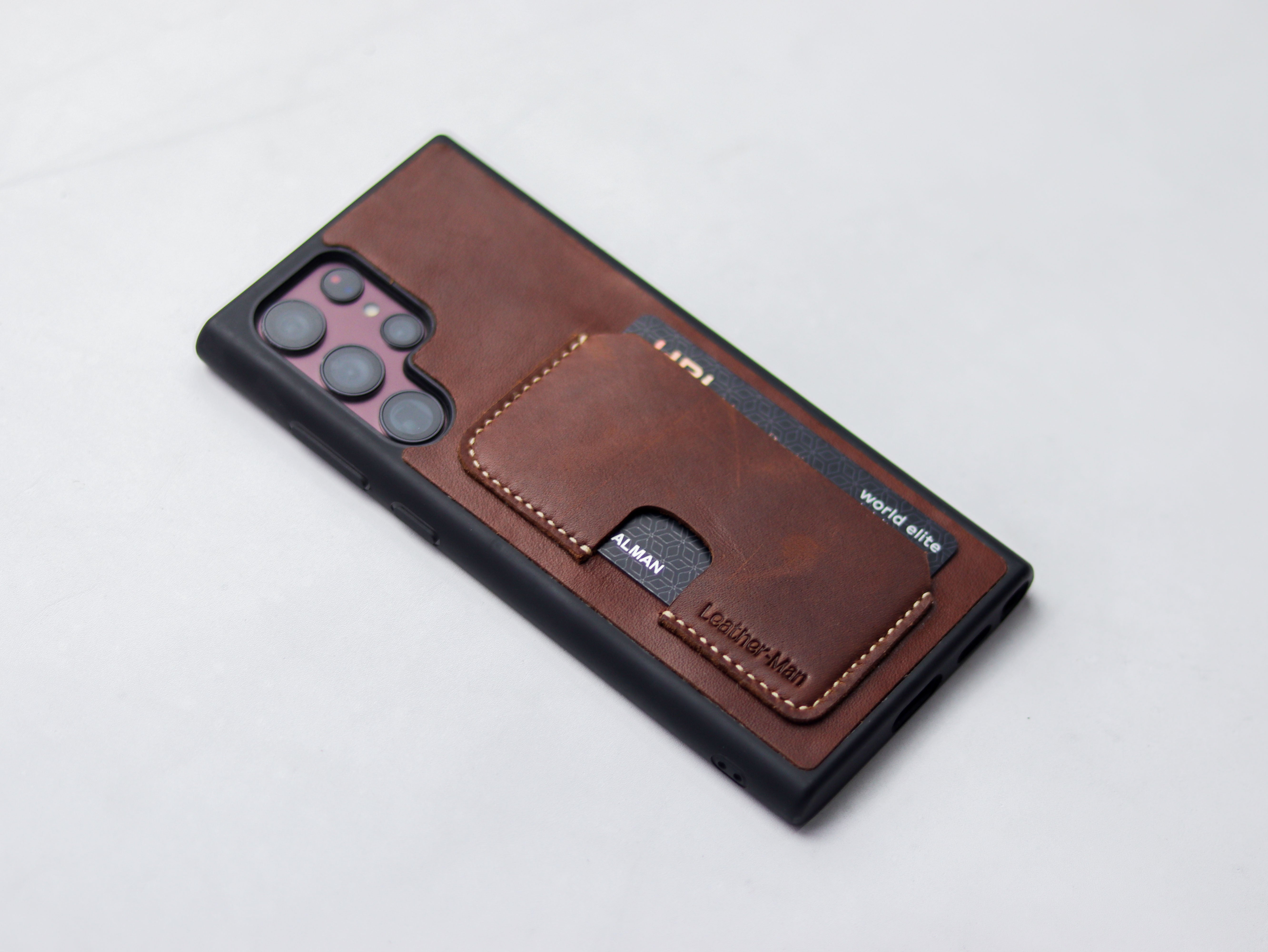 CHESTNUT BROWN LEATHER WALLET PHONE CASE