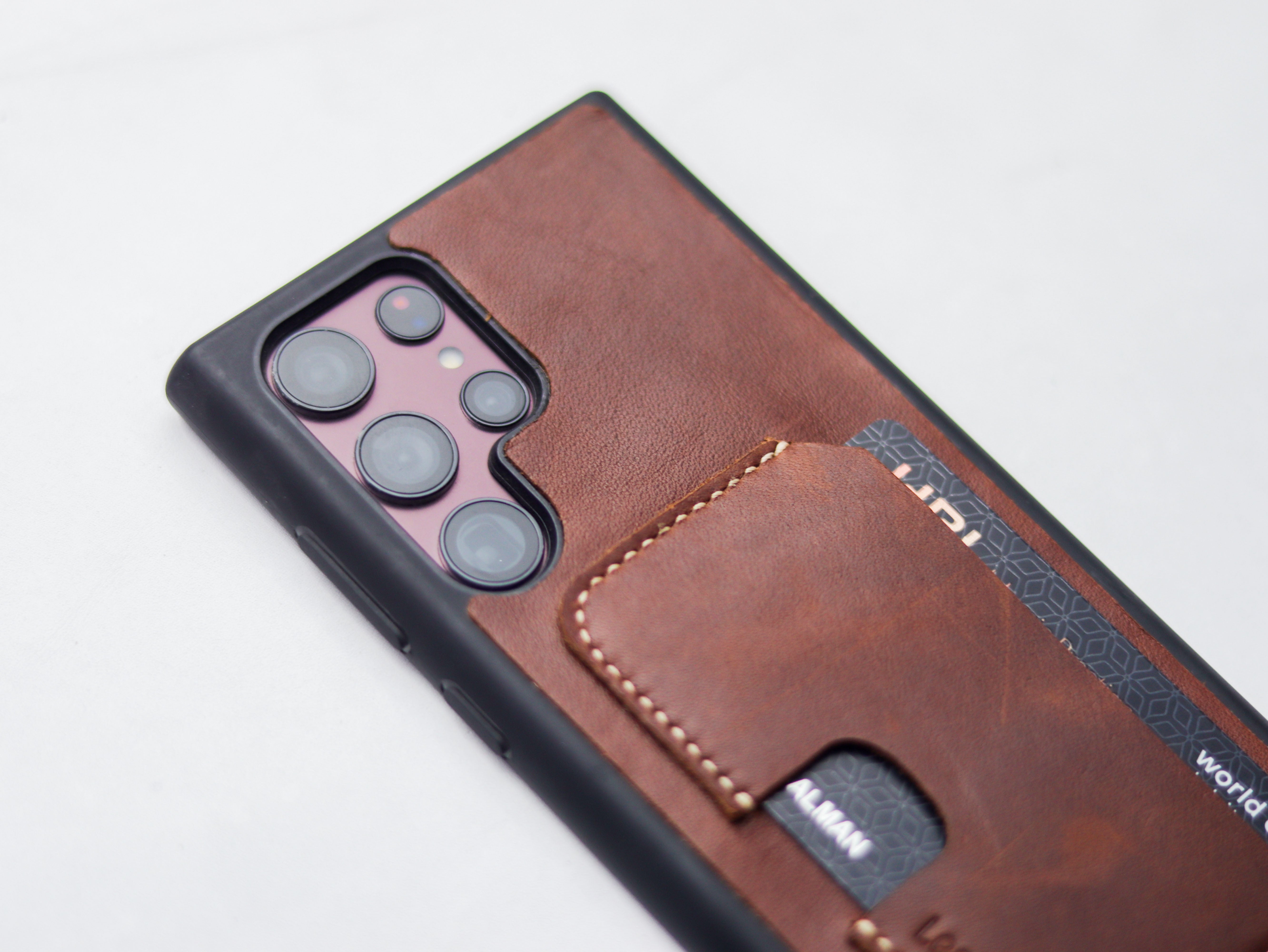 CHESTNUT BROWN LEATHER WALLET PHONE CASE