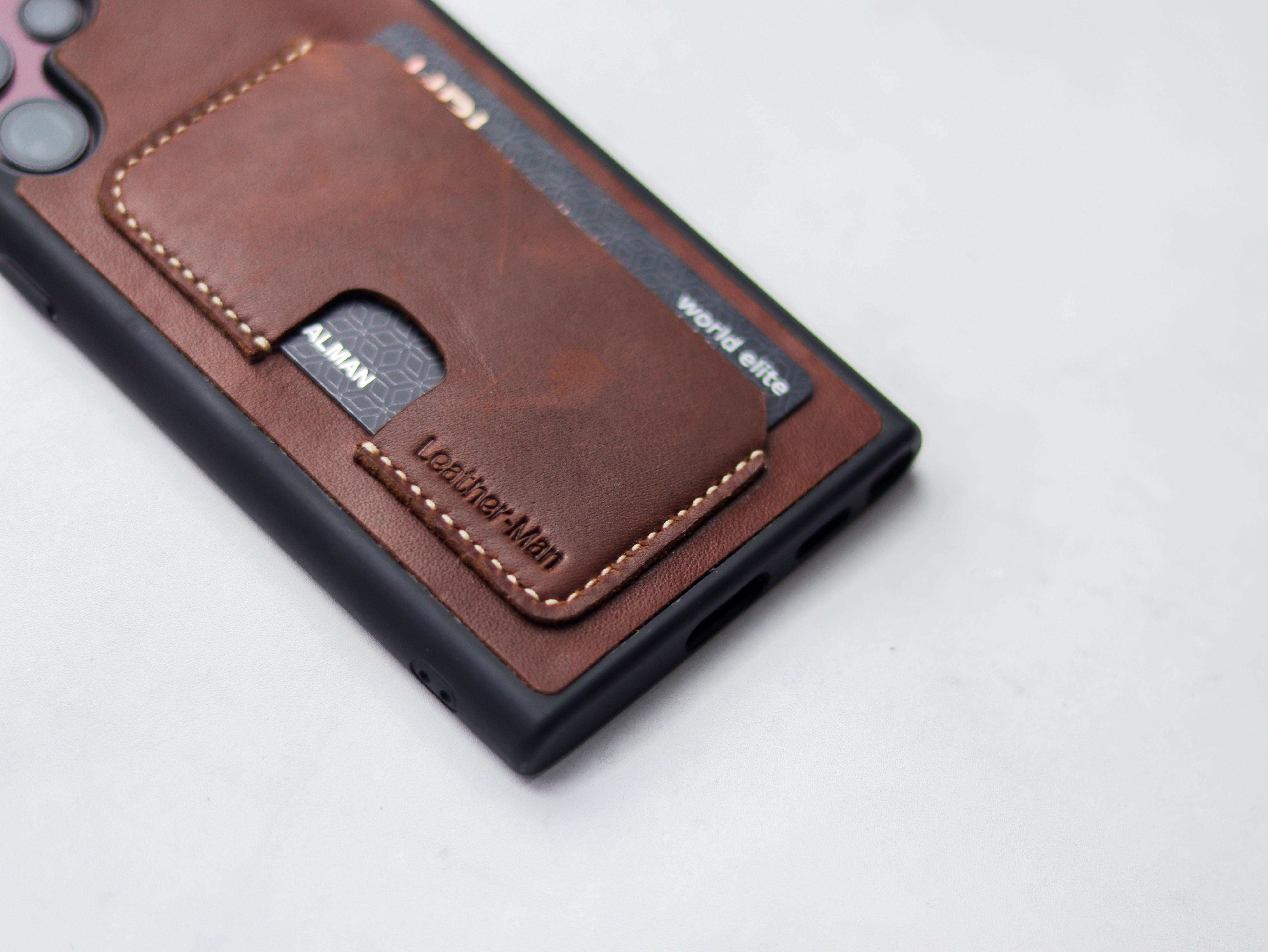 CHESTNUT BROWN LEATHER WALLET PHONE CASE