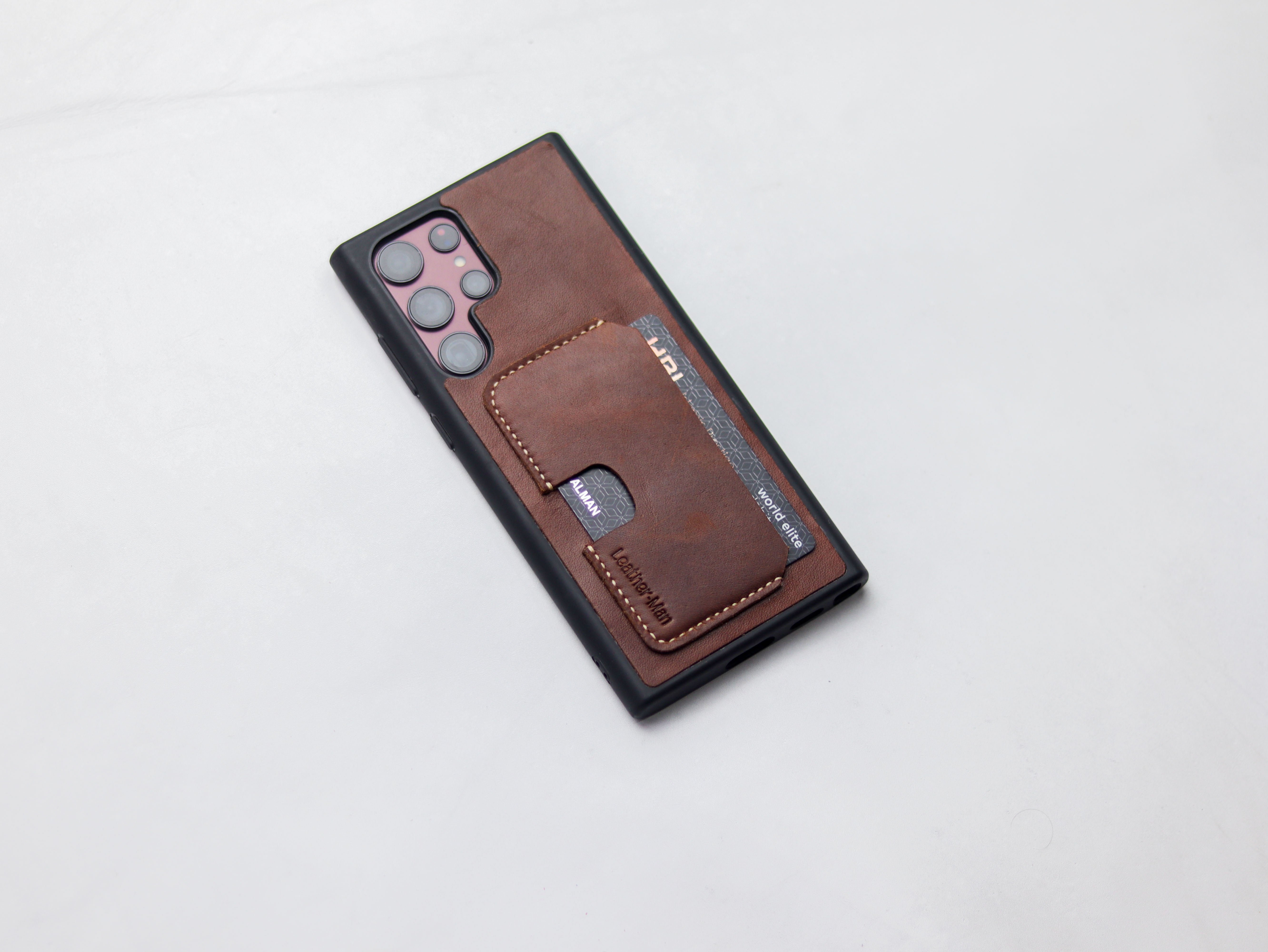 CHESTNUT BROWN LEATHER WALLET PHONE CASE