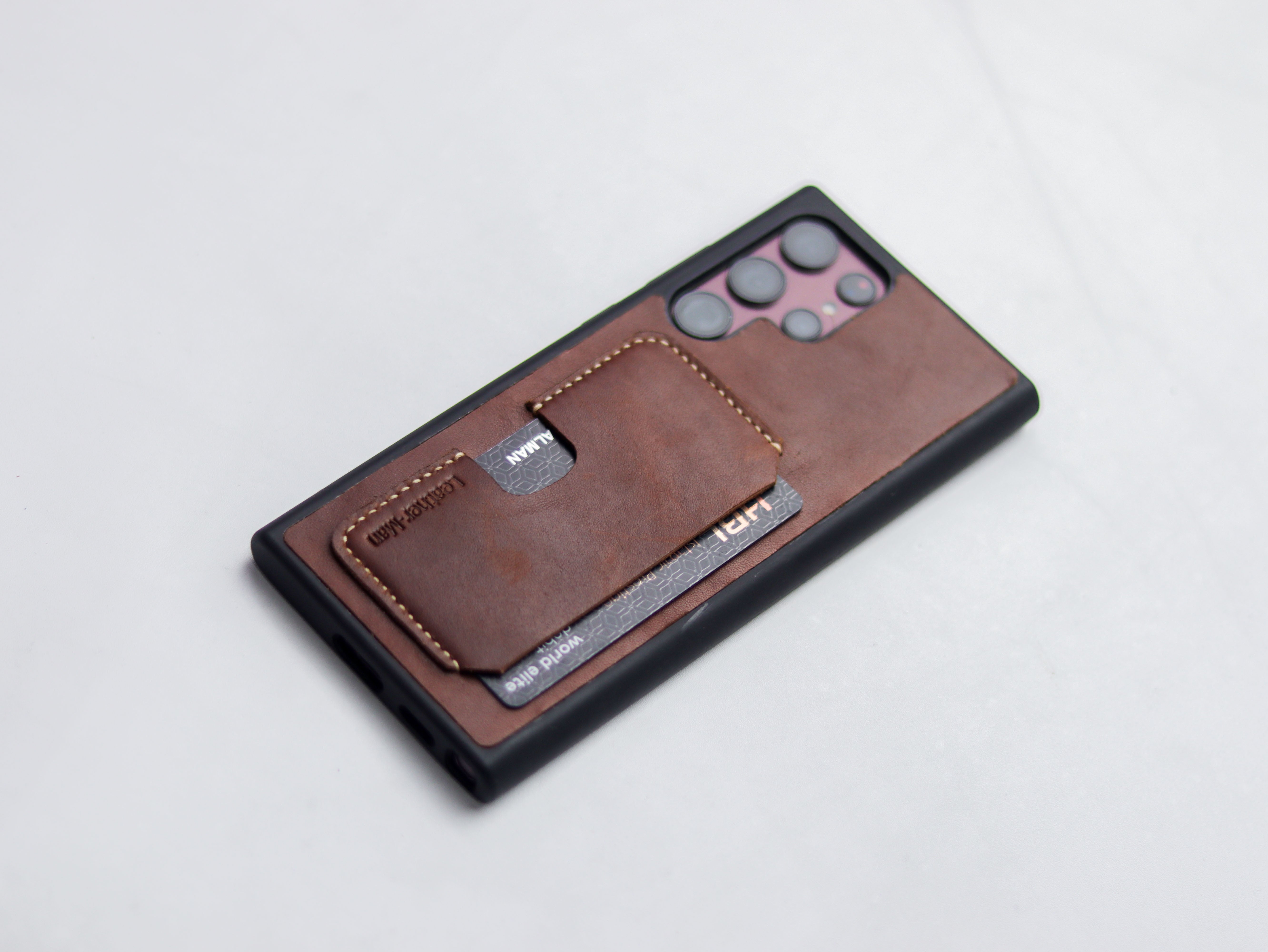 CHESTNUT BROWN LEATHER WALLET PHONE CASE
