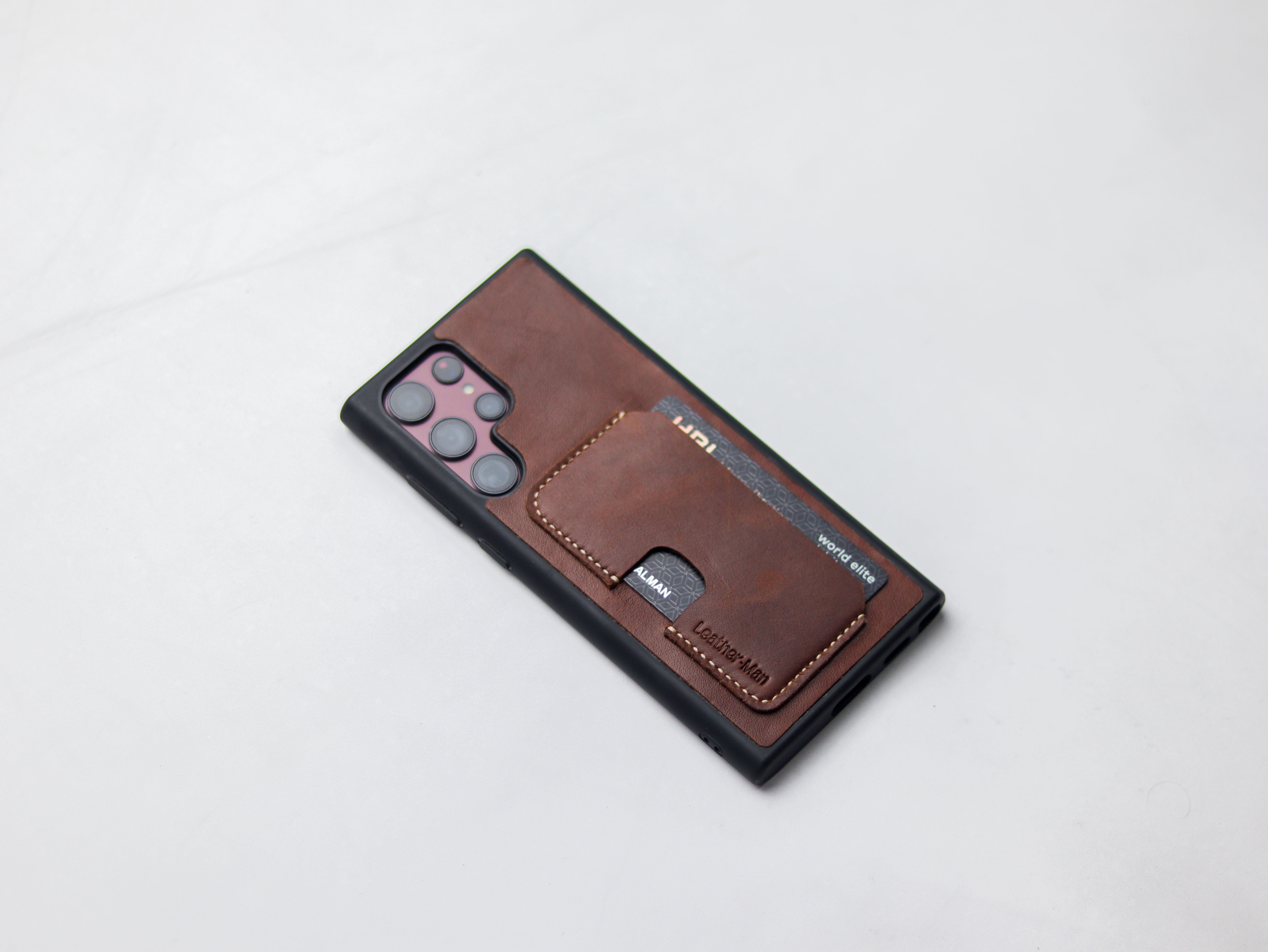 CHESTNUT BROWN LEATHER WALLET PHONE CASE
