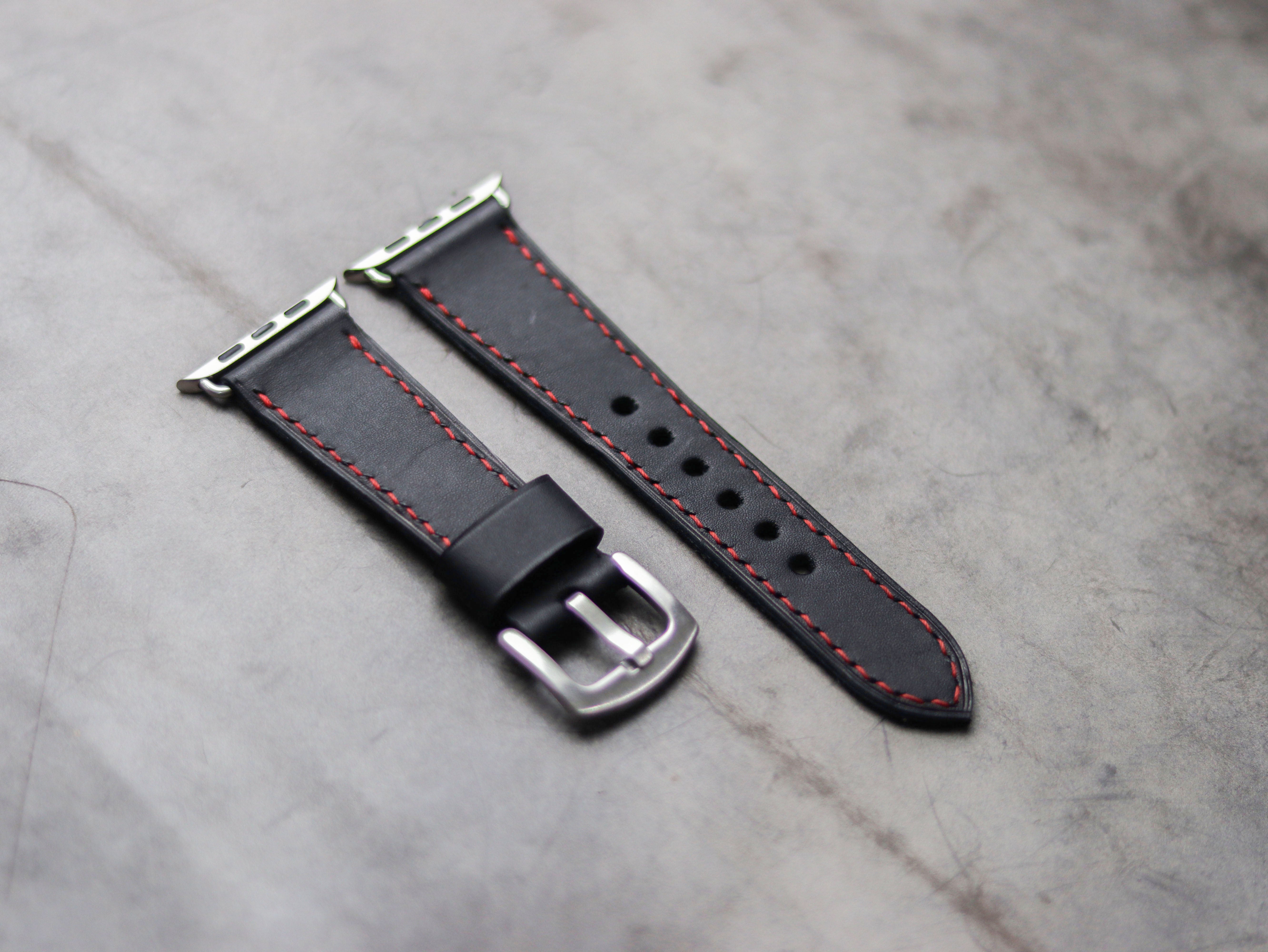 PHANTOM BLACK LEATHER - APPLE WATCH STRAPS HAND-CRAFTED