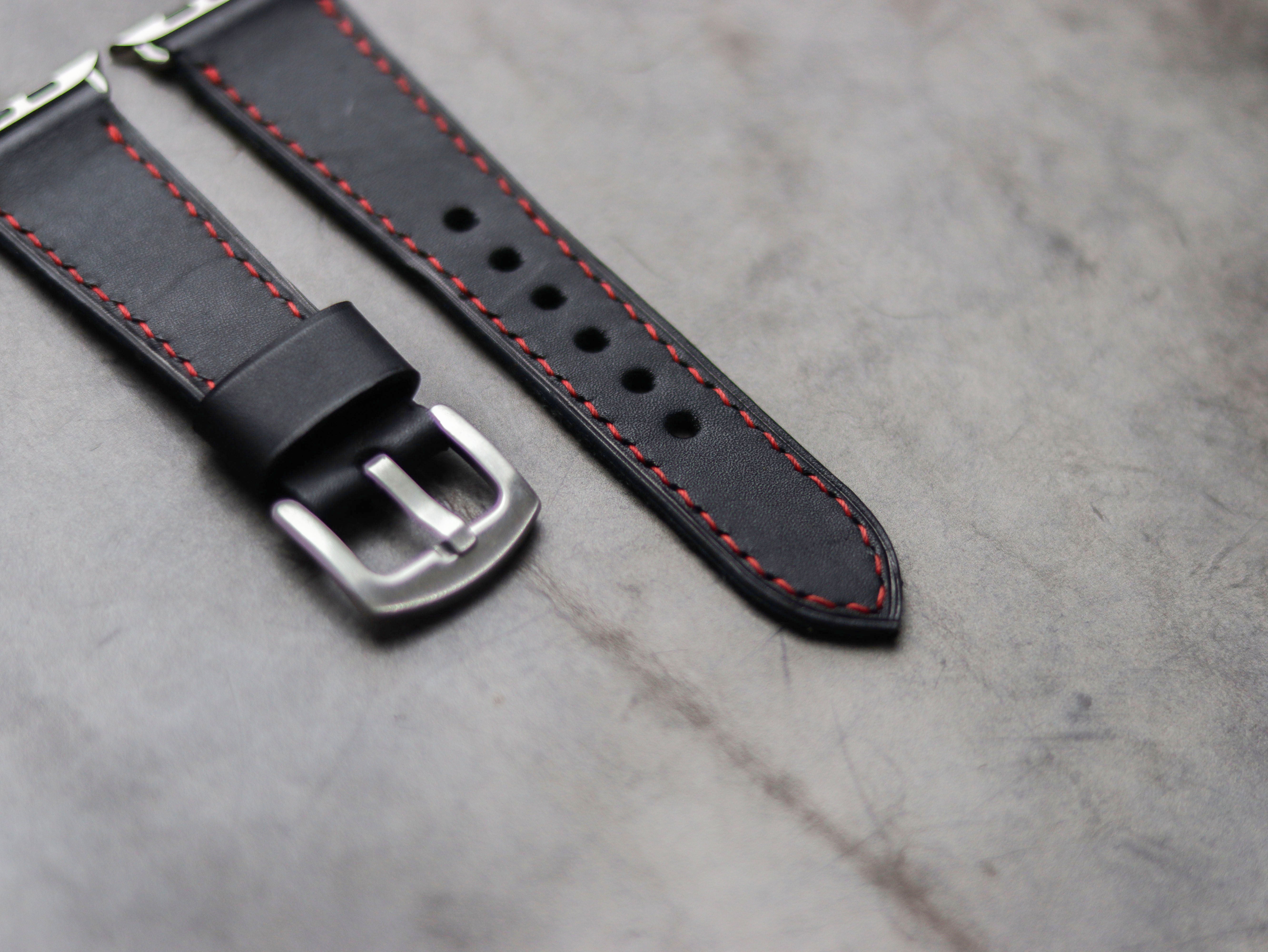 PHANTOM BLACK LEATHER - APPLE WATCH STRAPS HAND-CRAFTED