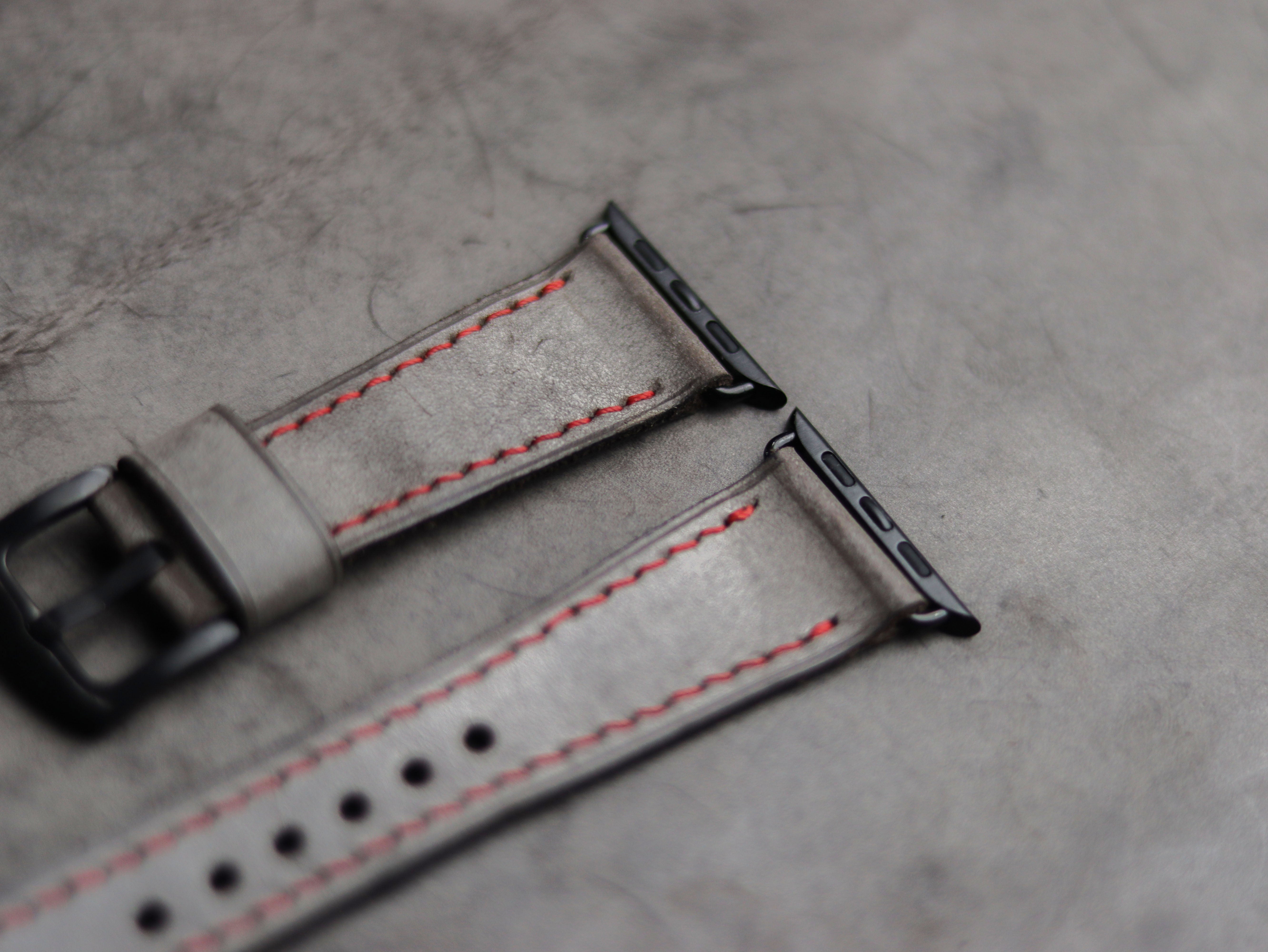 PEWTER GREY LEATHER - APPLE WATCH STRAPS HAND-CRAFTED