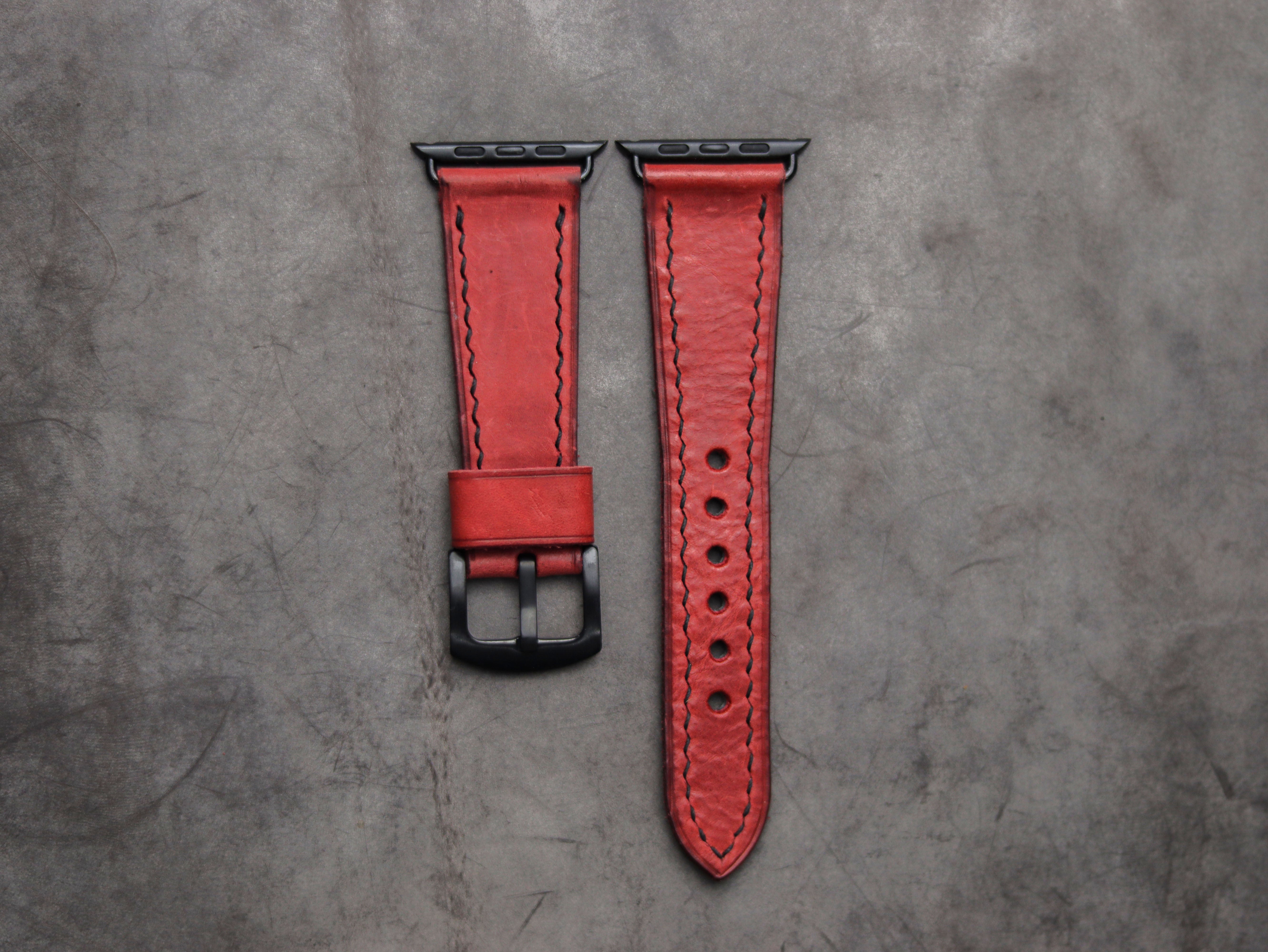 PRISMATIC RED LEATHER - APPLE WATCH STRAPS HAND-CRAFTED