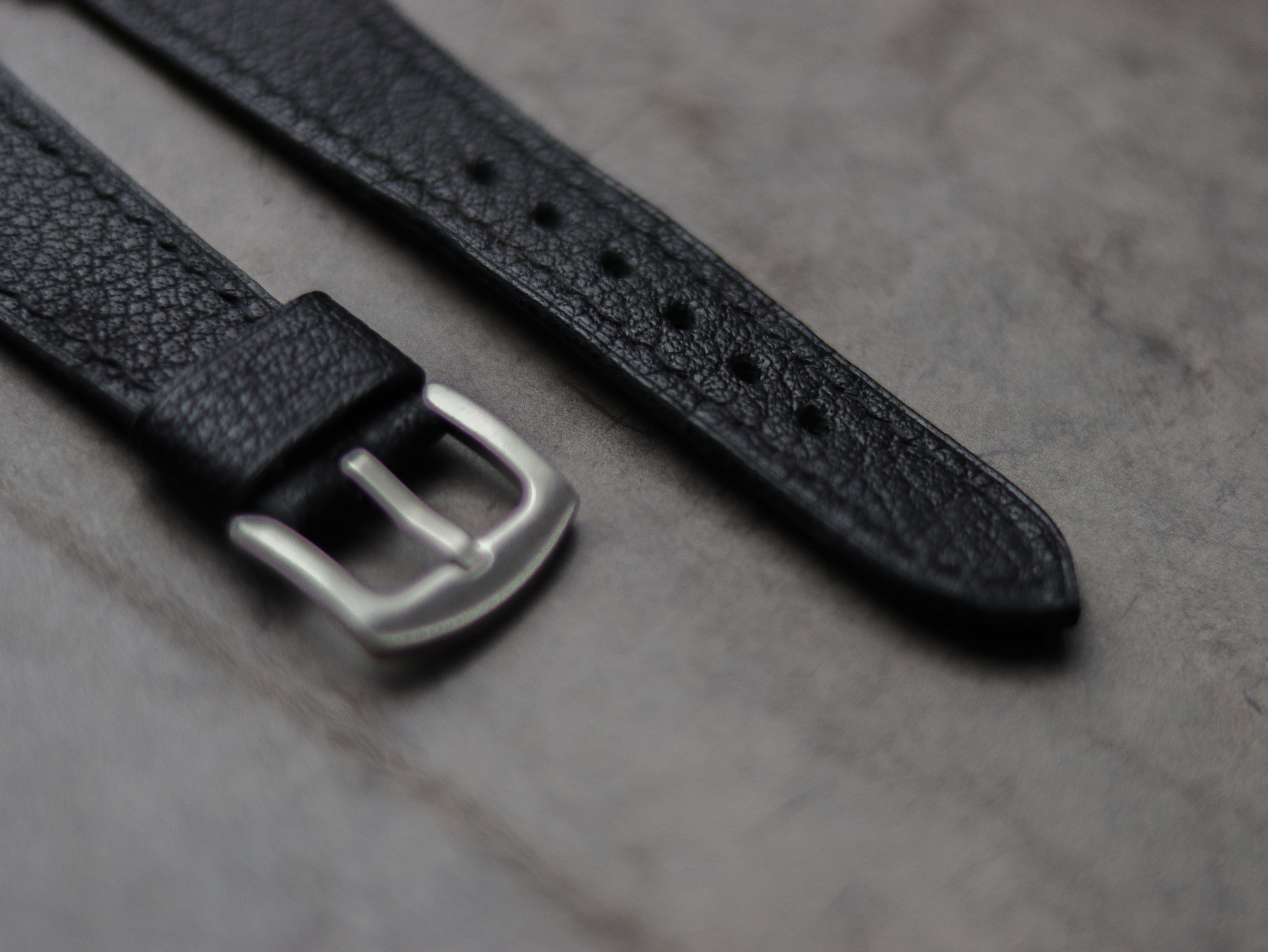 ITALIAN CHEVRE BLACK LEATHER - APPLE WATCH STRAPS HAND-CRAFTED