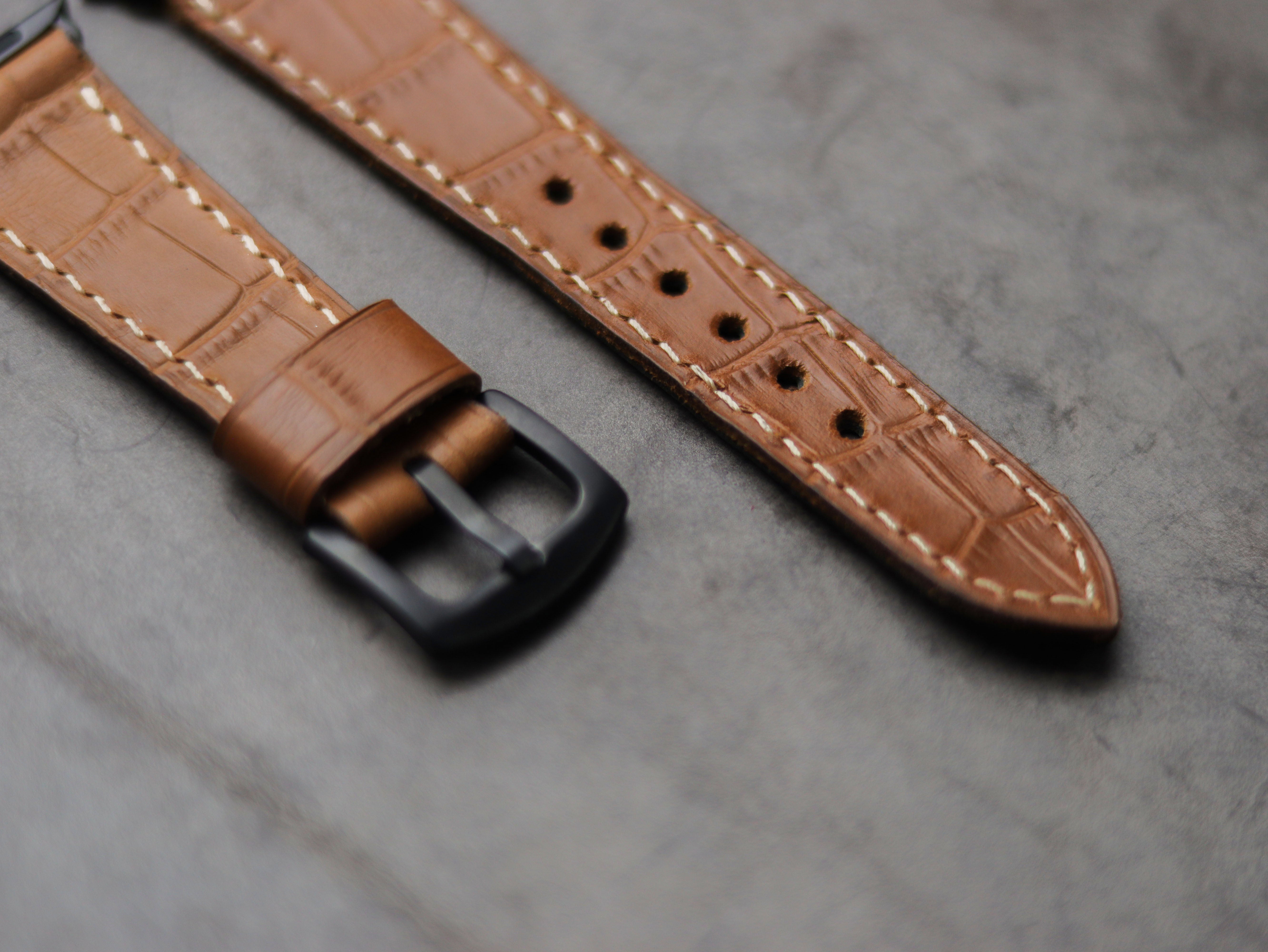 MUSTARD CROCO LEATHER - APPLE WATCH STRAPS HAND-CRAFTED