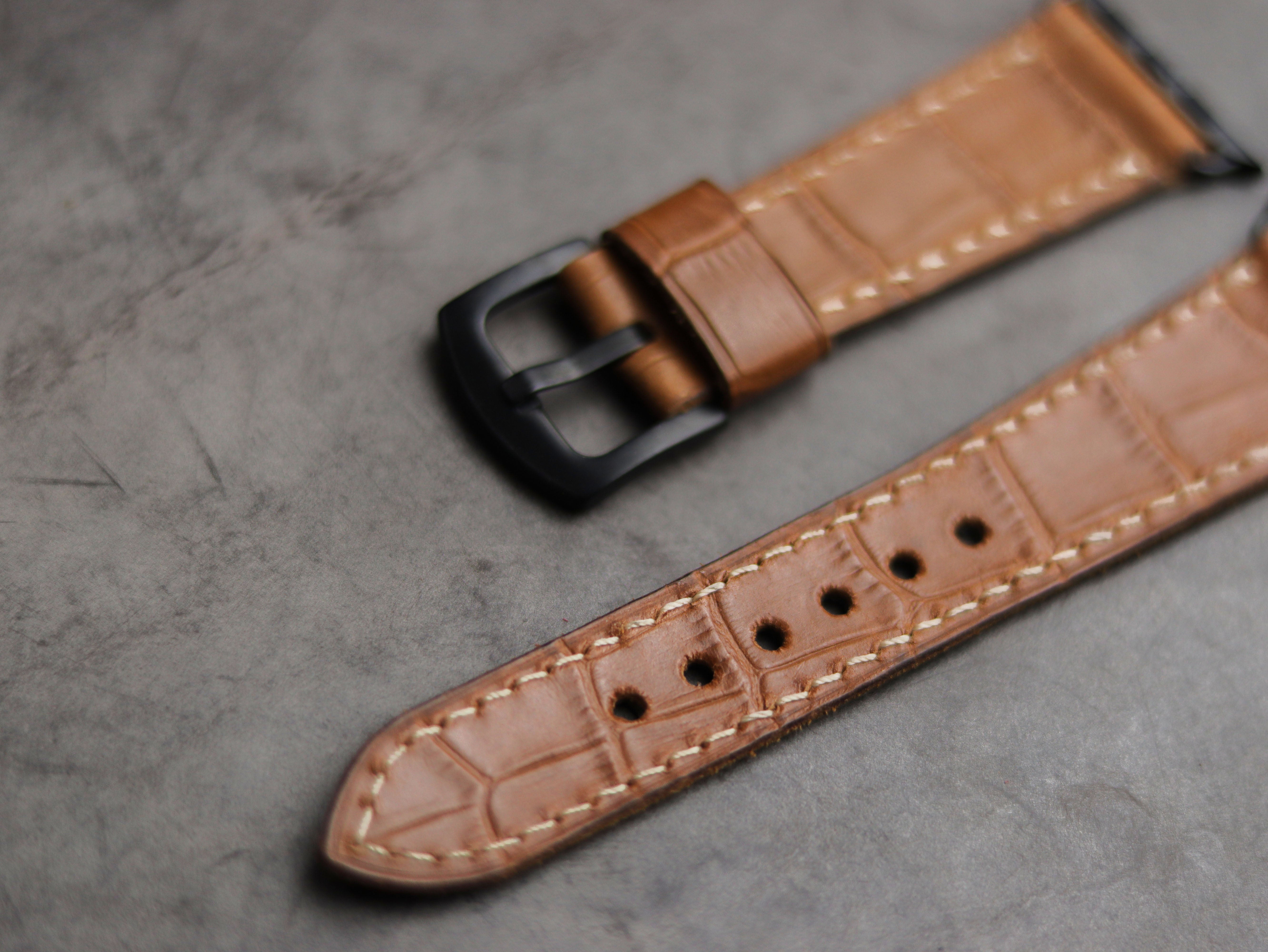 MUSTARD CROCO LEATHER - APPLE WATCH STRAPS HAND-CRAFTED