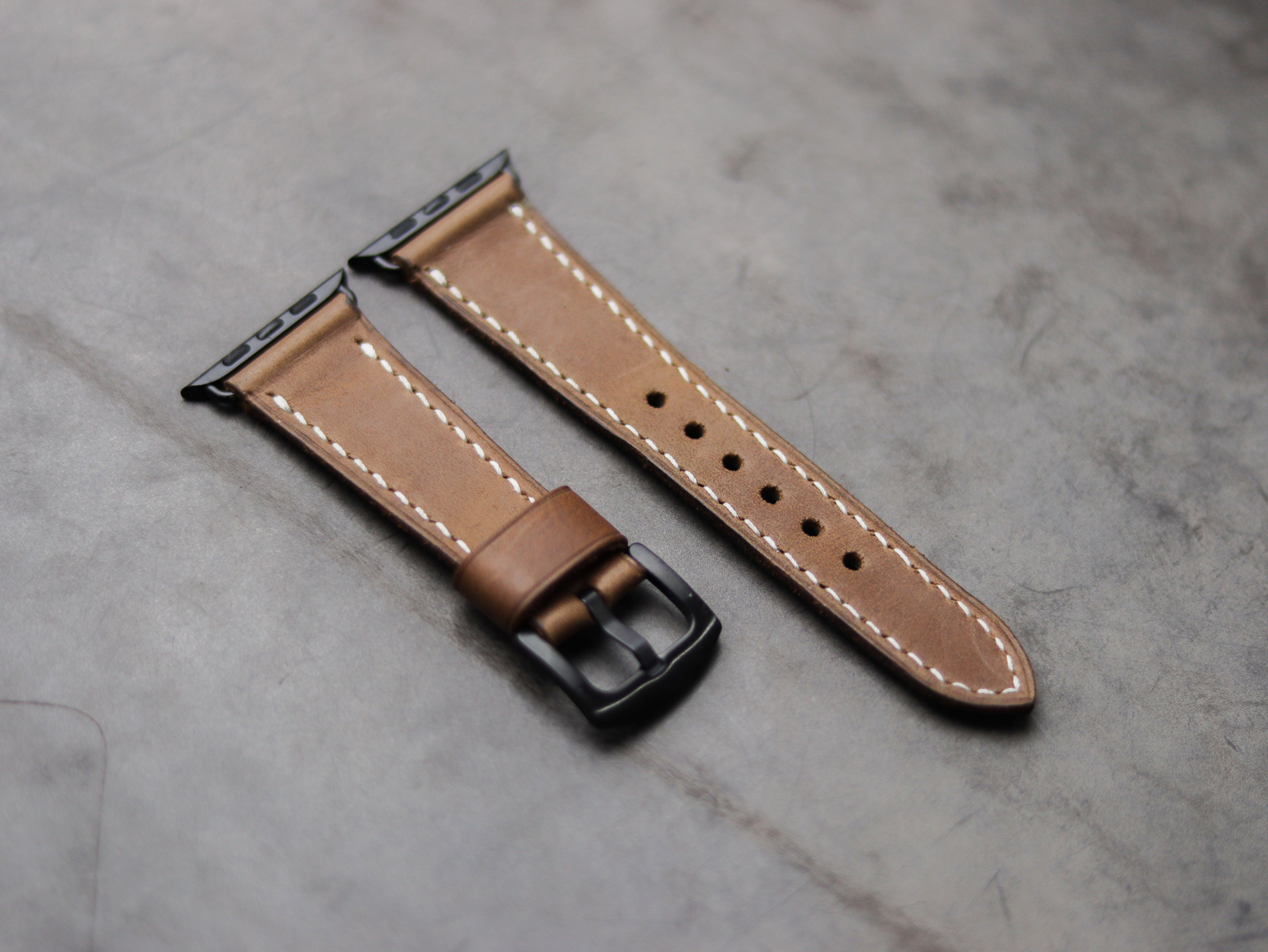 CARAMEL BROWN LEATHER - APPLE WATCH STRAPS HAND-CRAFTED