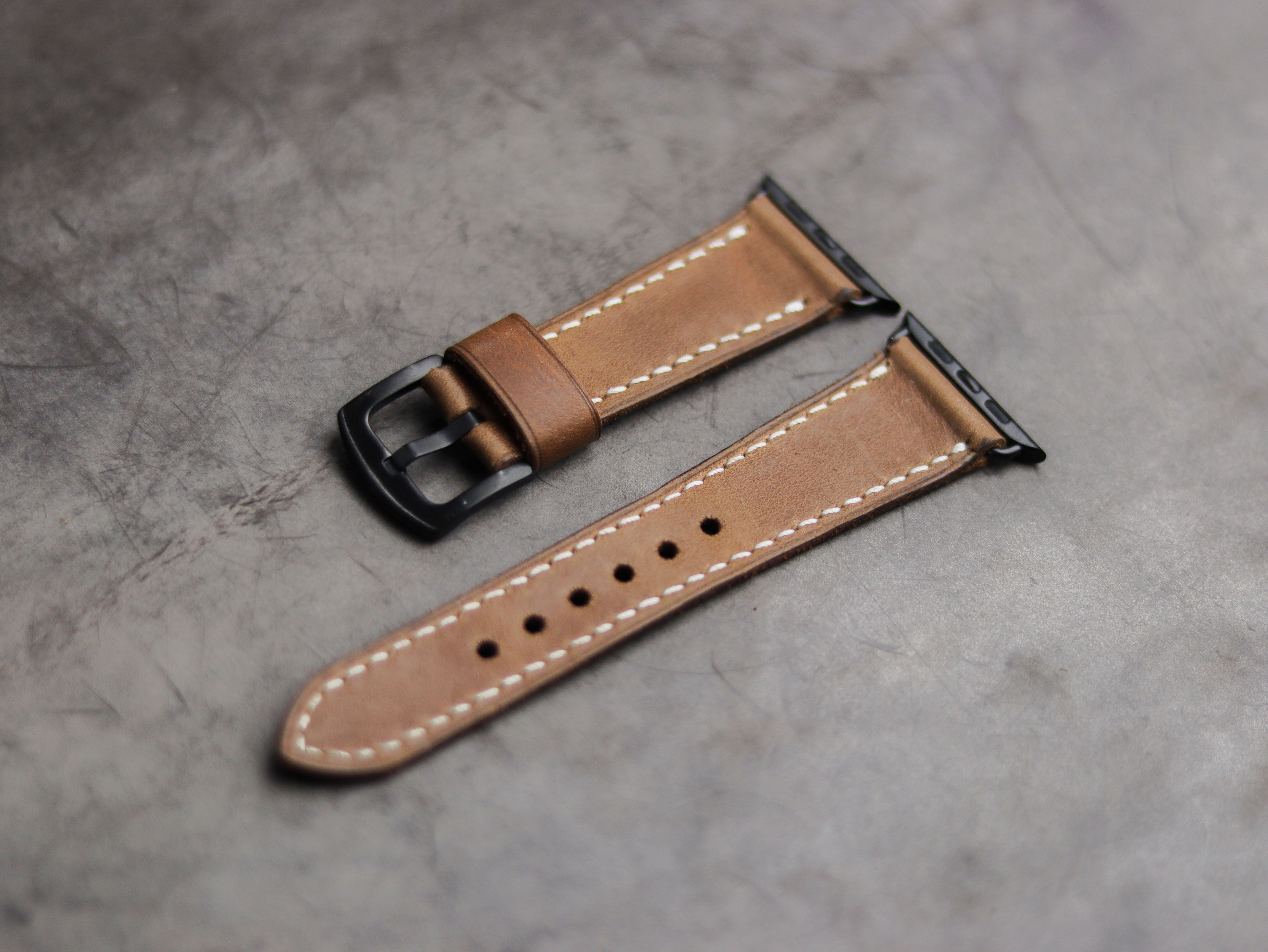 CARAMEL BROWN LEATHER - APPLE WATCH STRAPS HAND-CRAFTED