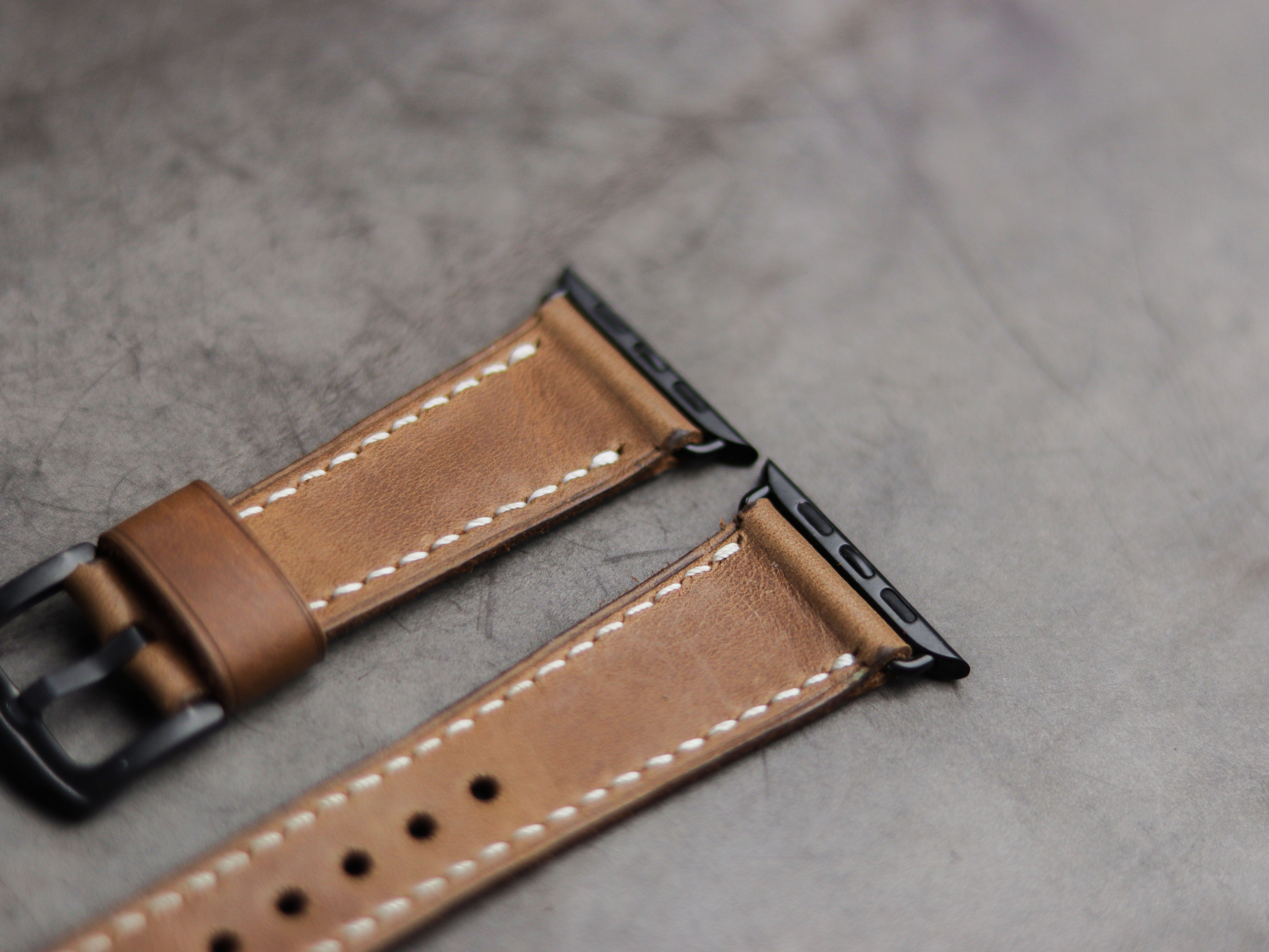 CARAMEL BROWN LEATHER - APPLE WATCH STRAPS HAND-CRAFTED