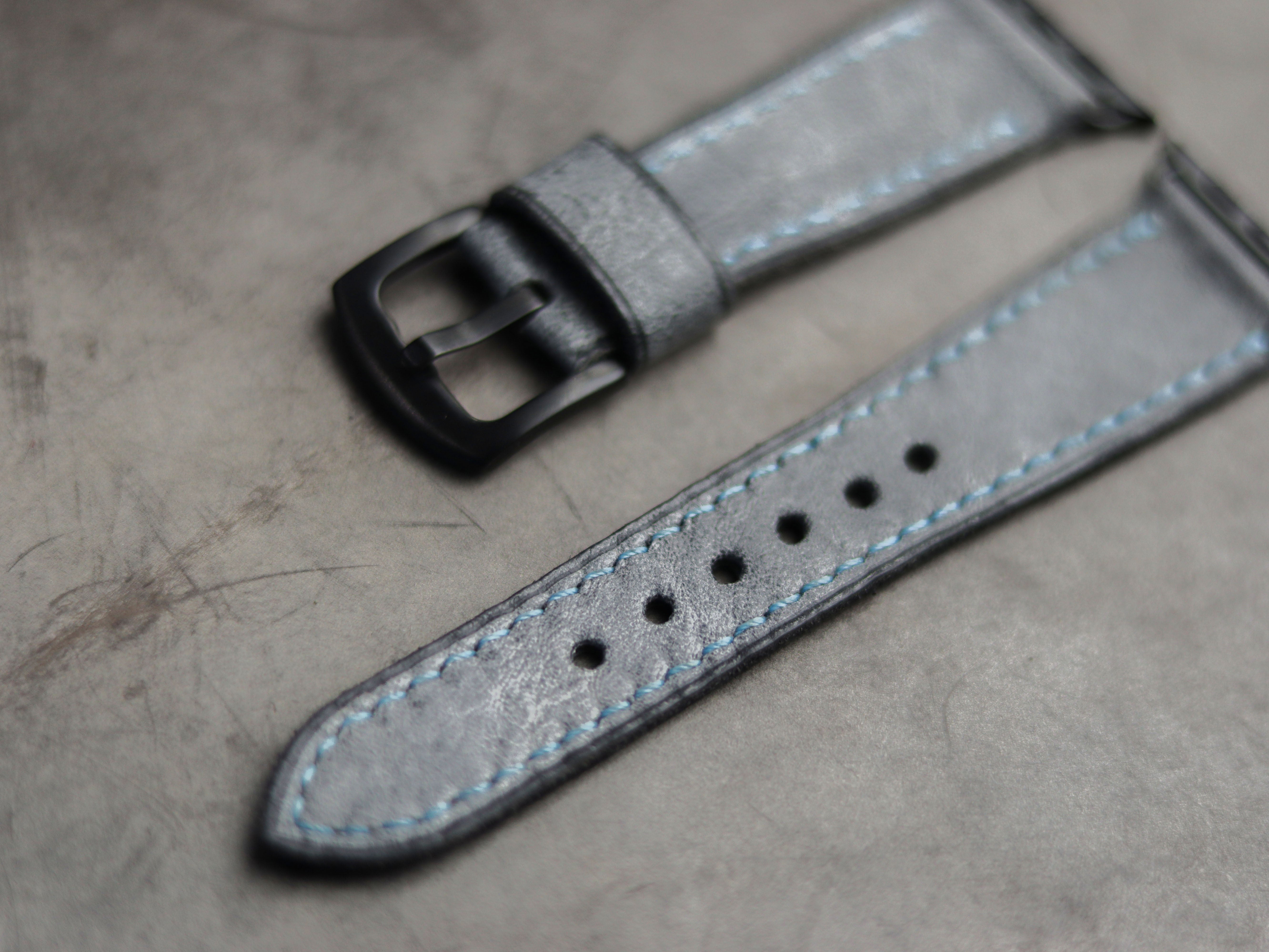 STONE BLUE LEATHER - APPLE WATCH STRAPS HAND-CRAFTED