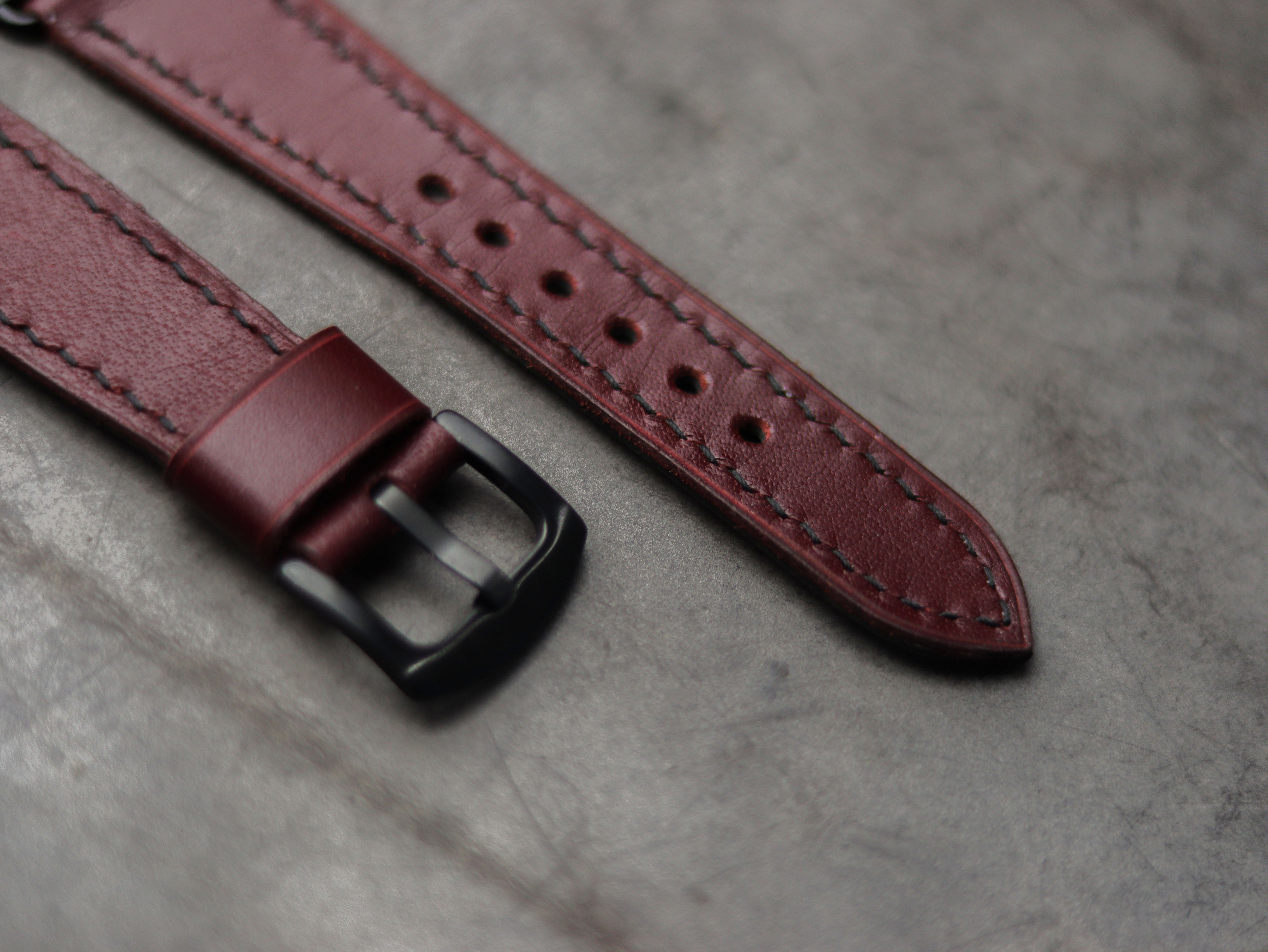 GARNET BURGUNDY LEATHER - APPLE WATCH STRAPS HAND-CRAFTED