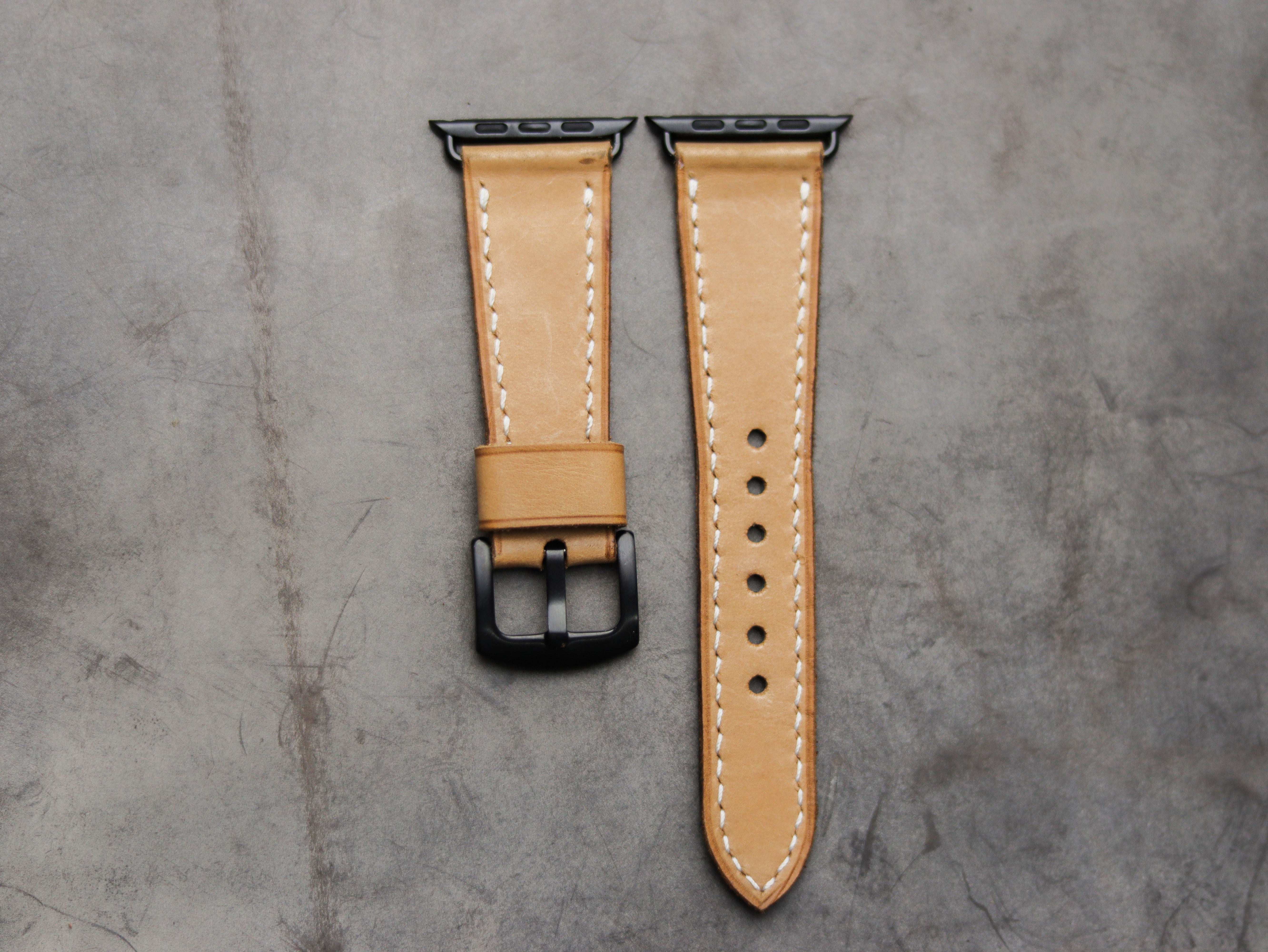 NATURAL BUTTERO LEATHER - APPLE WATCH STRAPS HAND-CRAFTED