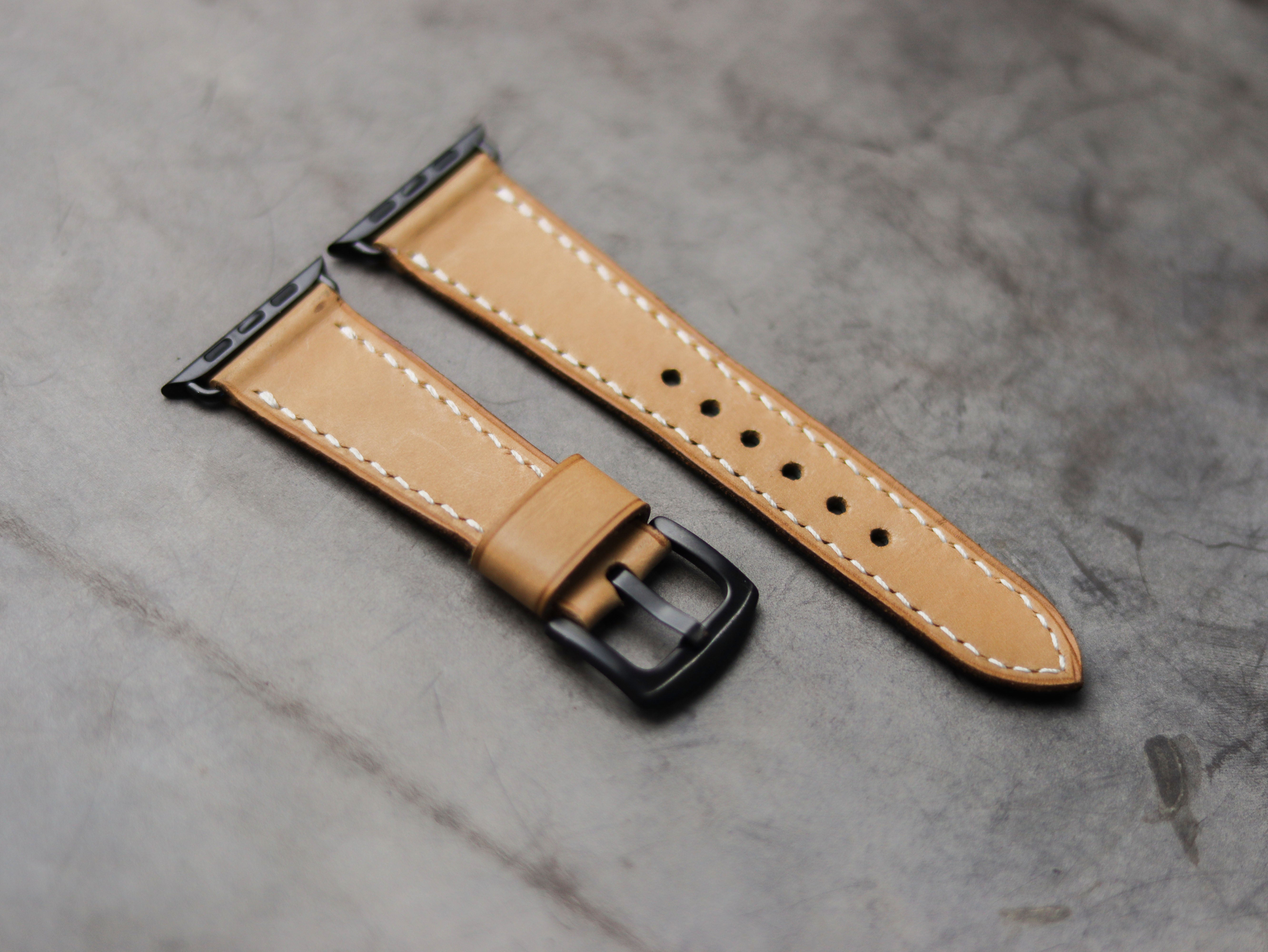NATURAL BUTTERO LEATHER - APPLE WATCH STRAPS HAND-CRAFTED