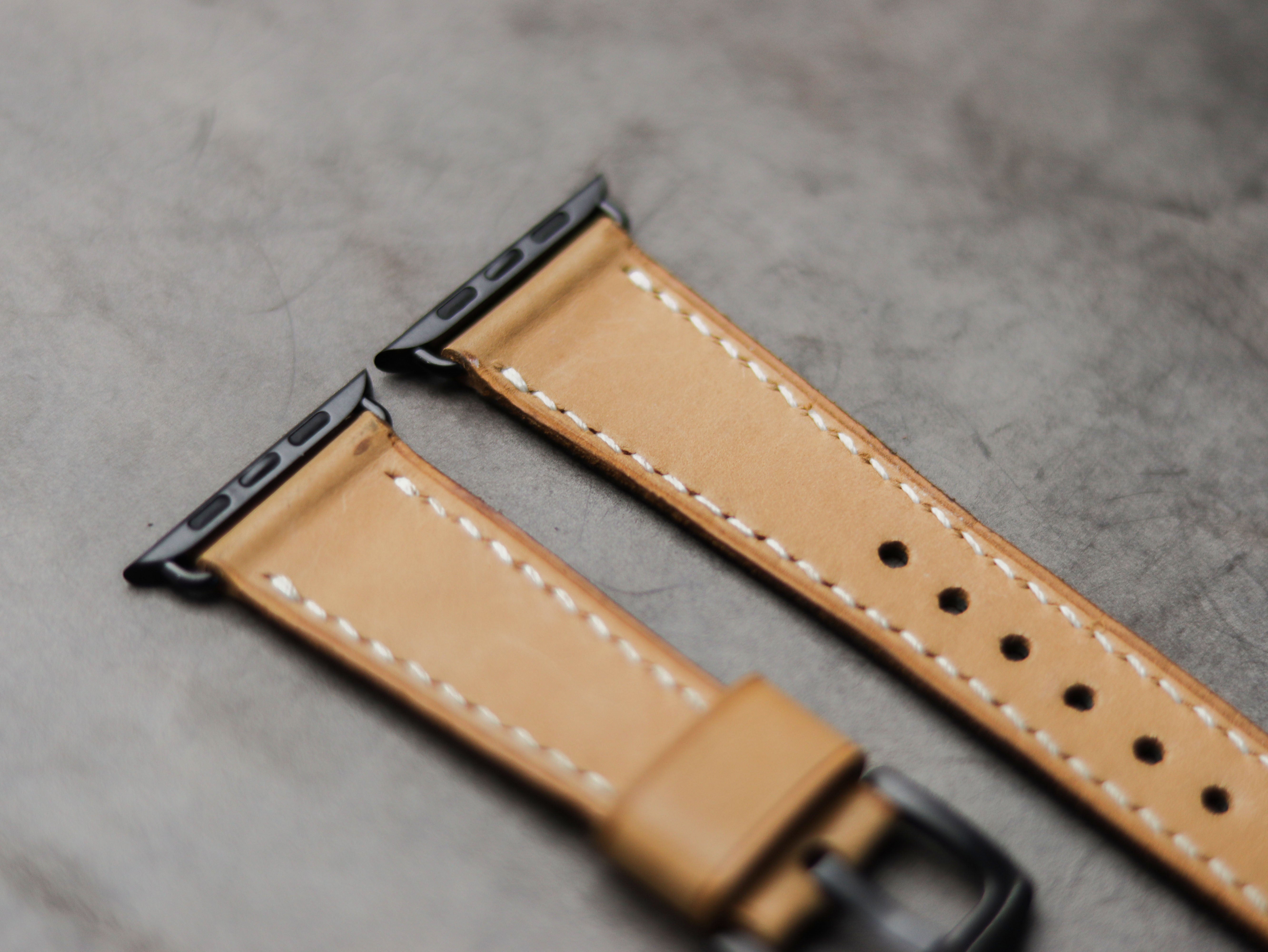 NATURAL BUTTERO LEATHER - APPLE WATCH STRAPS HAND-CRAFTED