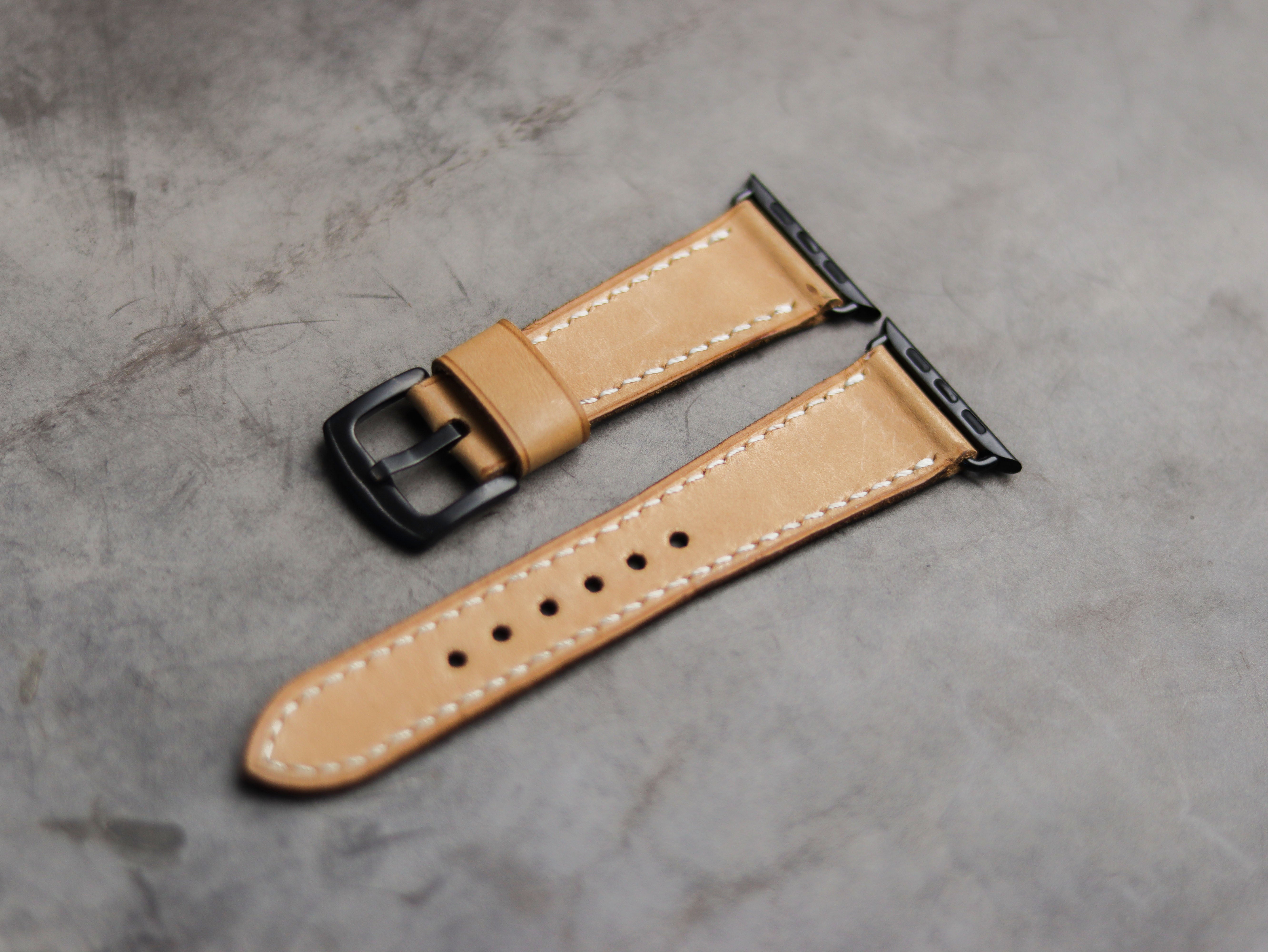 NATURAL BUTTERO LEATHER - APPLE WATCH STRAPS HAND-CRAFTED