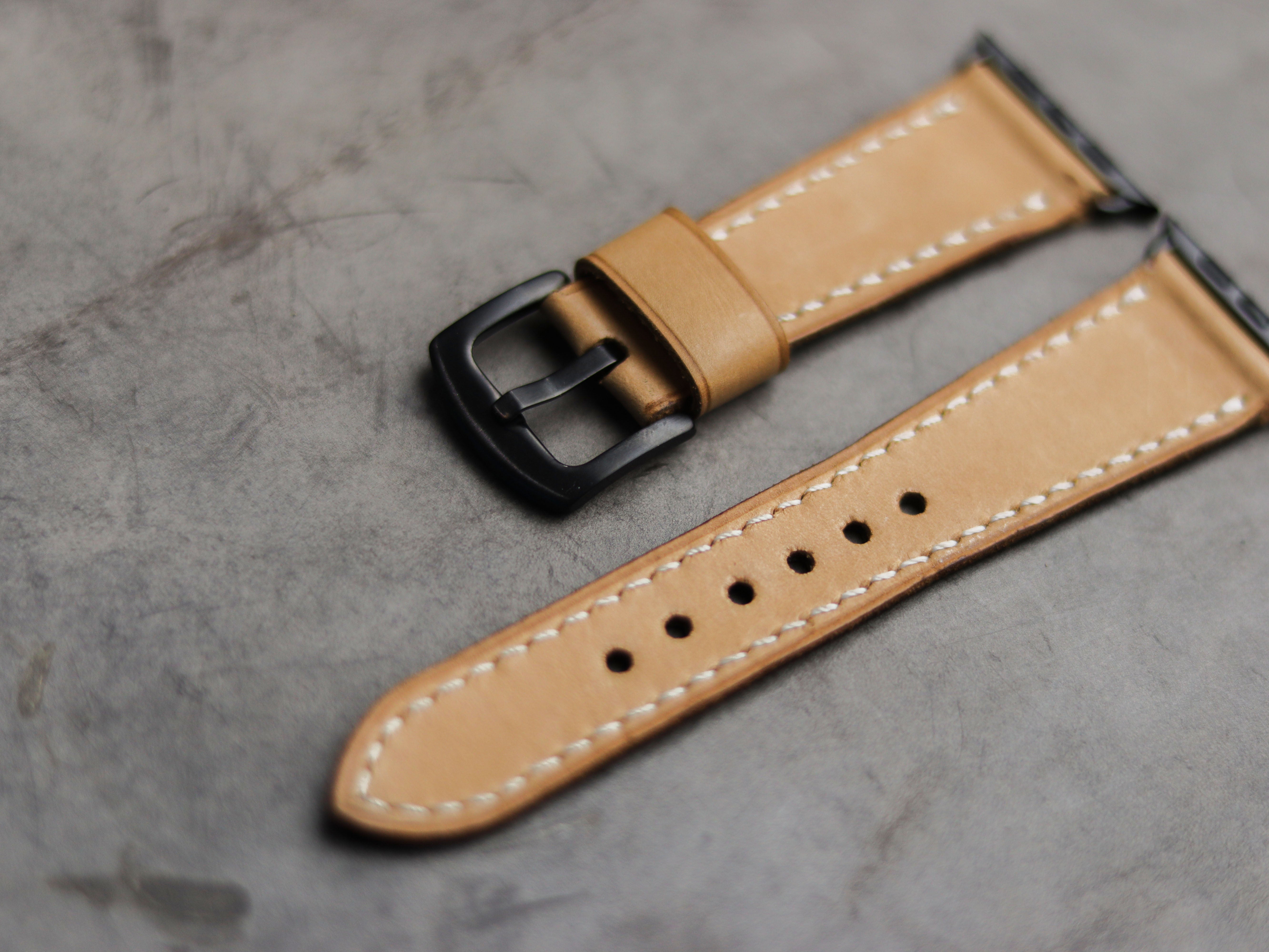 NATURAL BUTTERO LEATHER - APPLE WATCH STRAPS HAND-CRAFTED