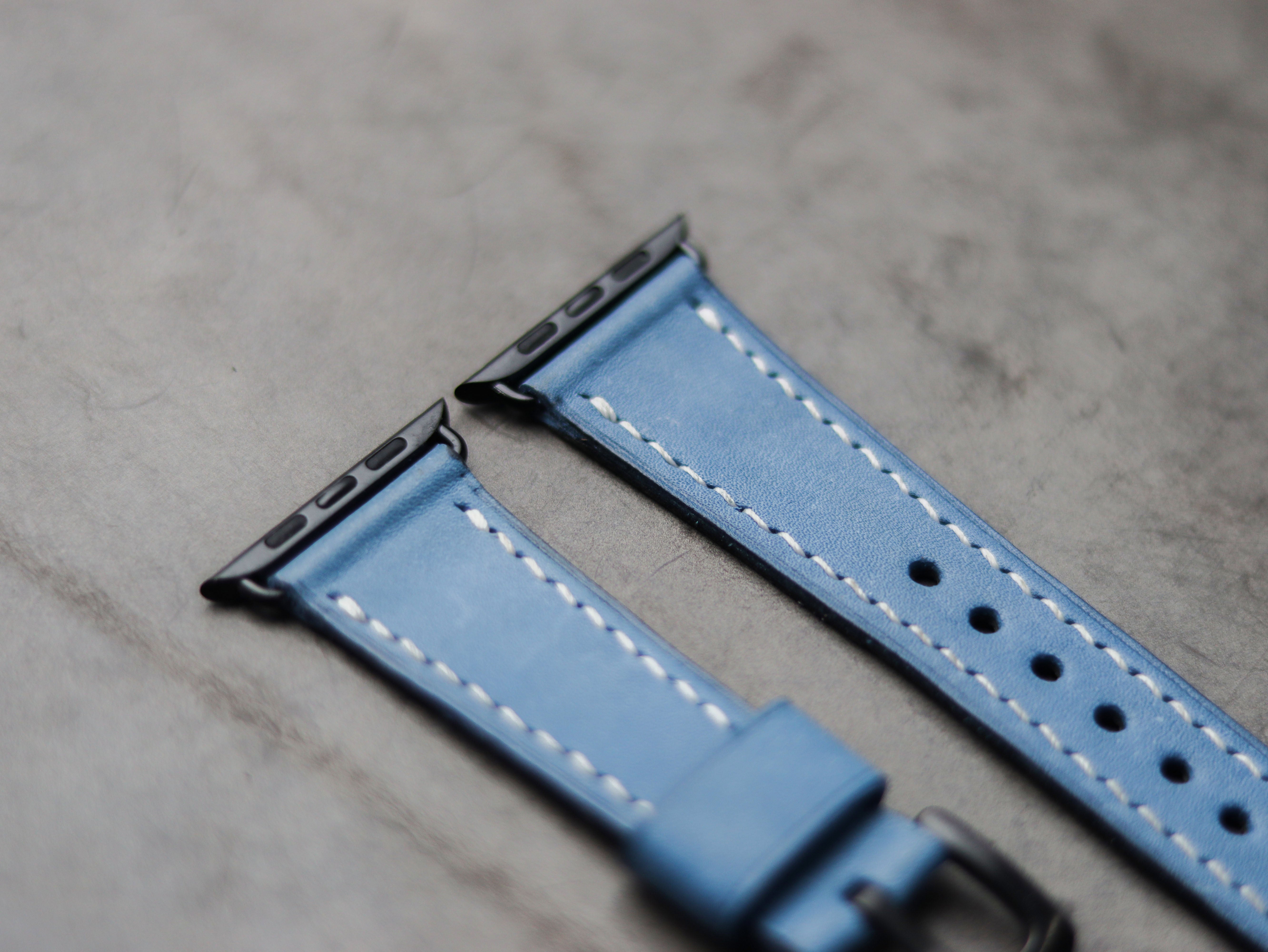 CAROLINE BLUE LEATHER - APPLE WATCH STRAPS HAND-CRAFTED