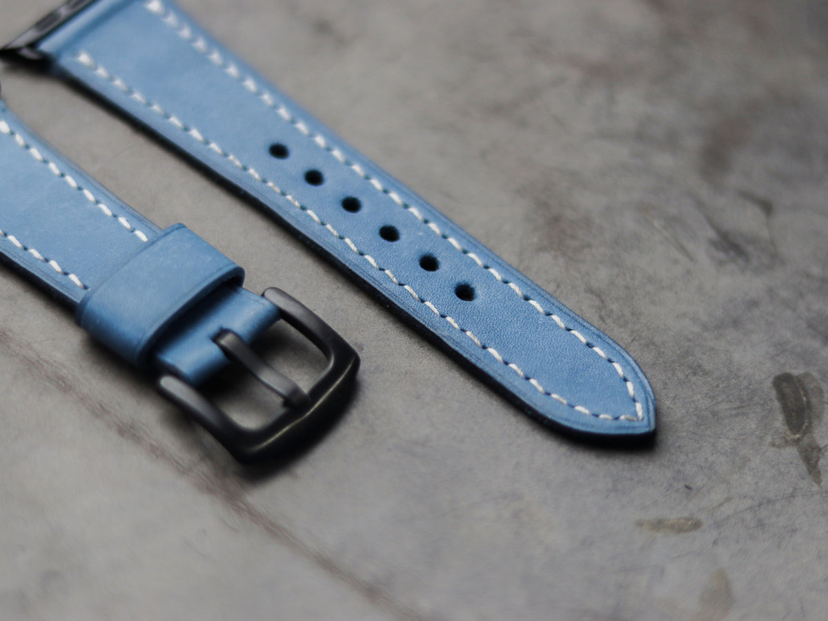 CAROLINE BLUE LEATHER - APPLE WATCH STRAPS HAND-CRAFTED