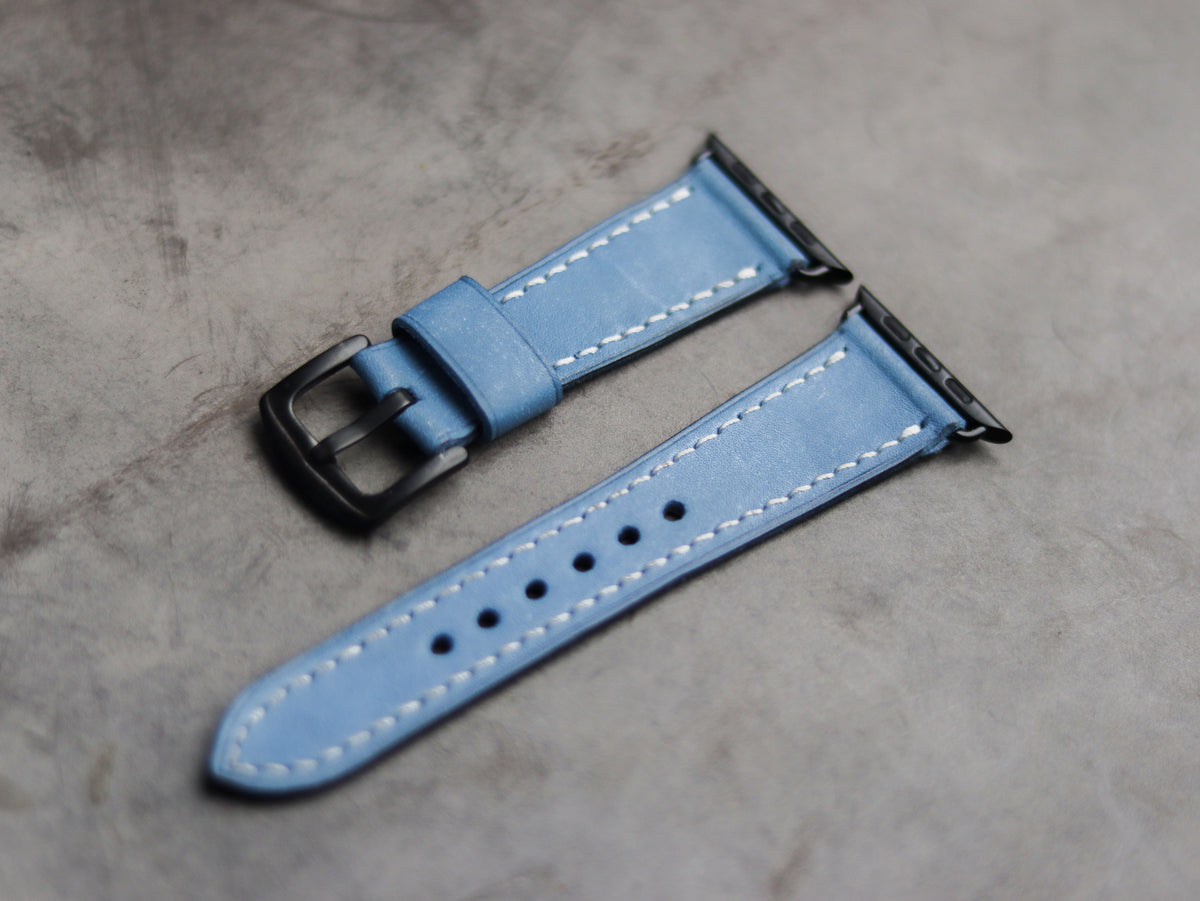 CAROLINE BLUE LEATHER - APPLE WATCH STRAPS HAND-CRAFTED