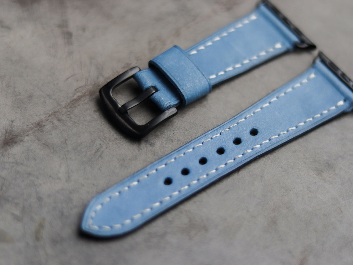 CAROLINE BLUE LEATHER - APPLE WATCH STRAPS HAND-CRAFTED