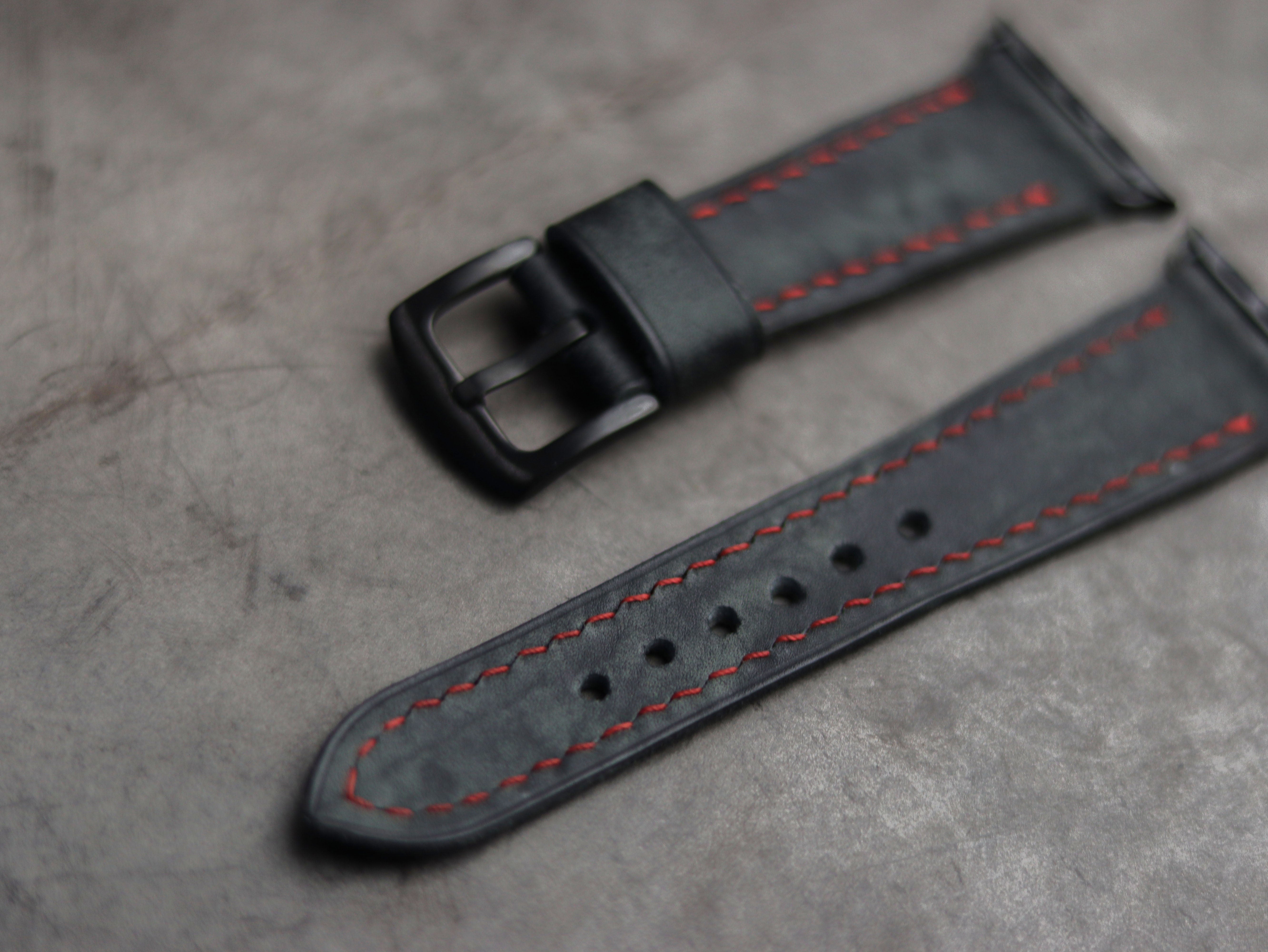 ONYX GREY LEATHER - APPLE WATCH STRAPS HAND-CRAFTED