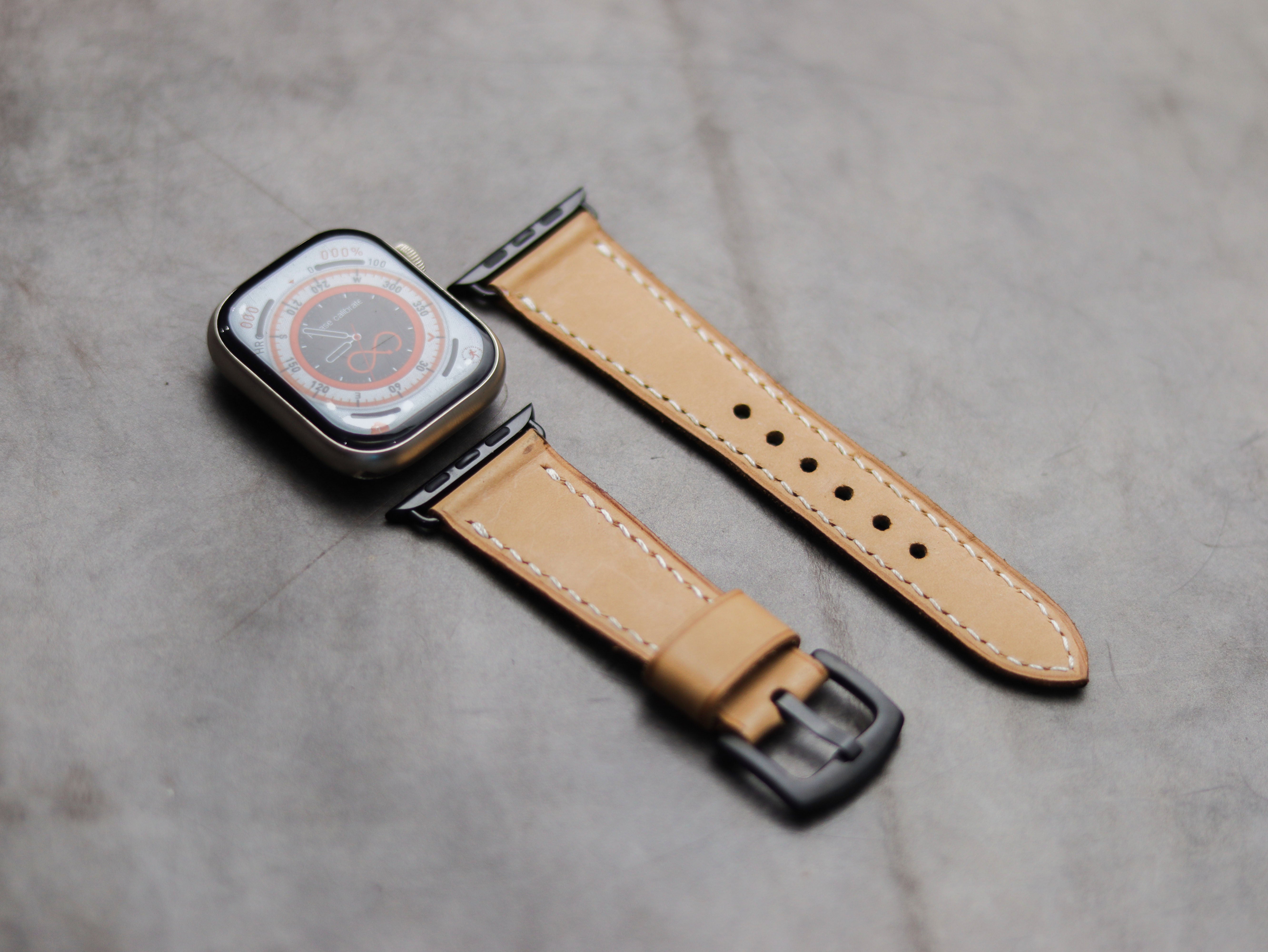 NATURAL BUTTERO LEATHER - APPLE WATCH STRAPS HAND-CRAFTED