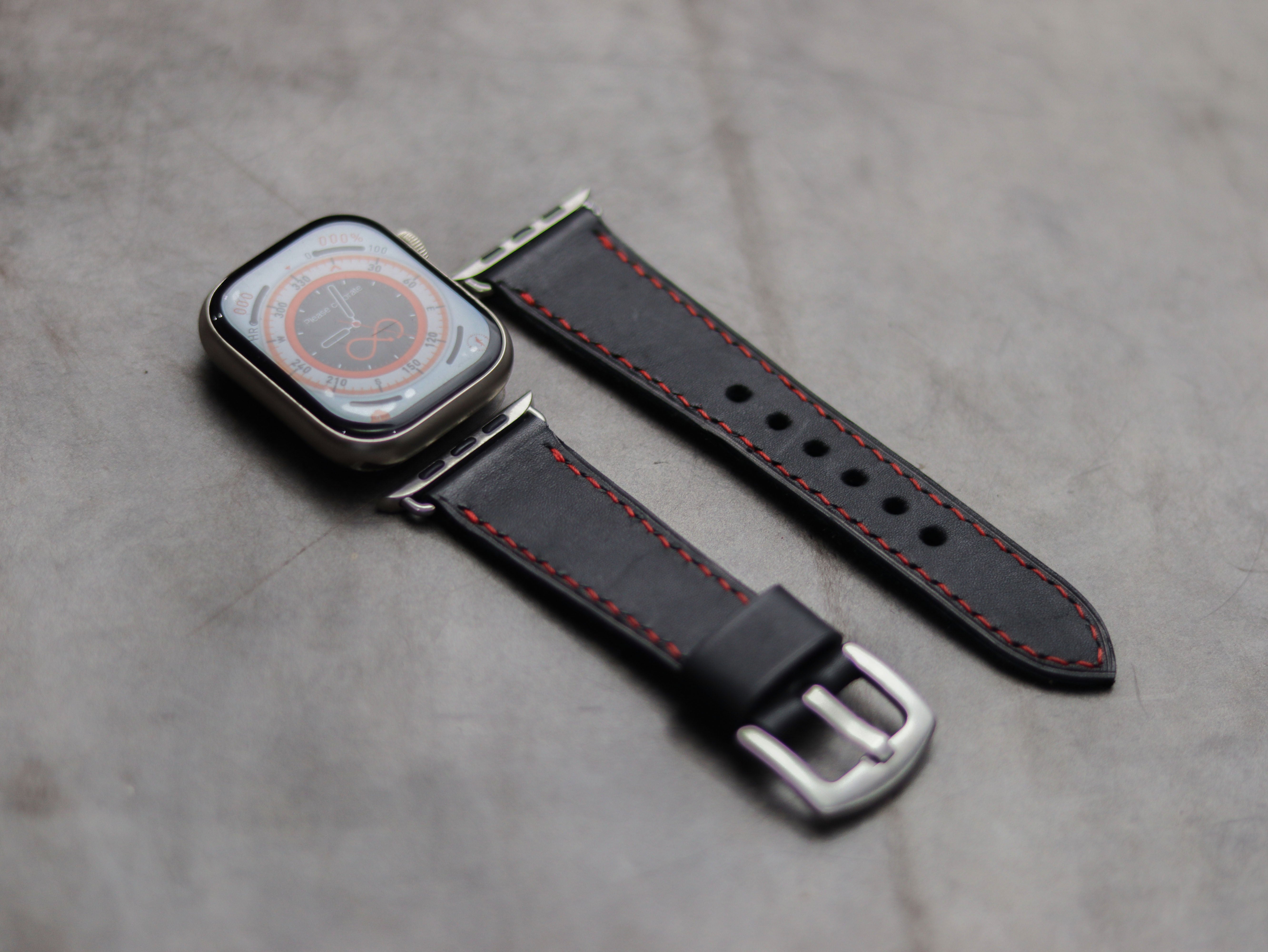 PHANTOM BLACK LEATHER - APPLE WATCH STRAPS HAND-CRAFTED