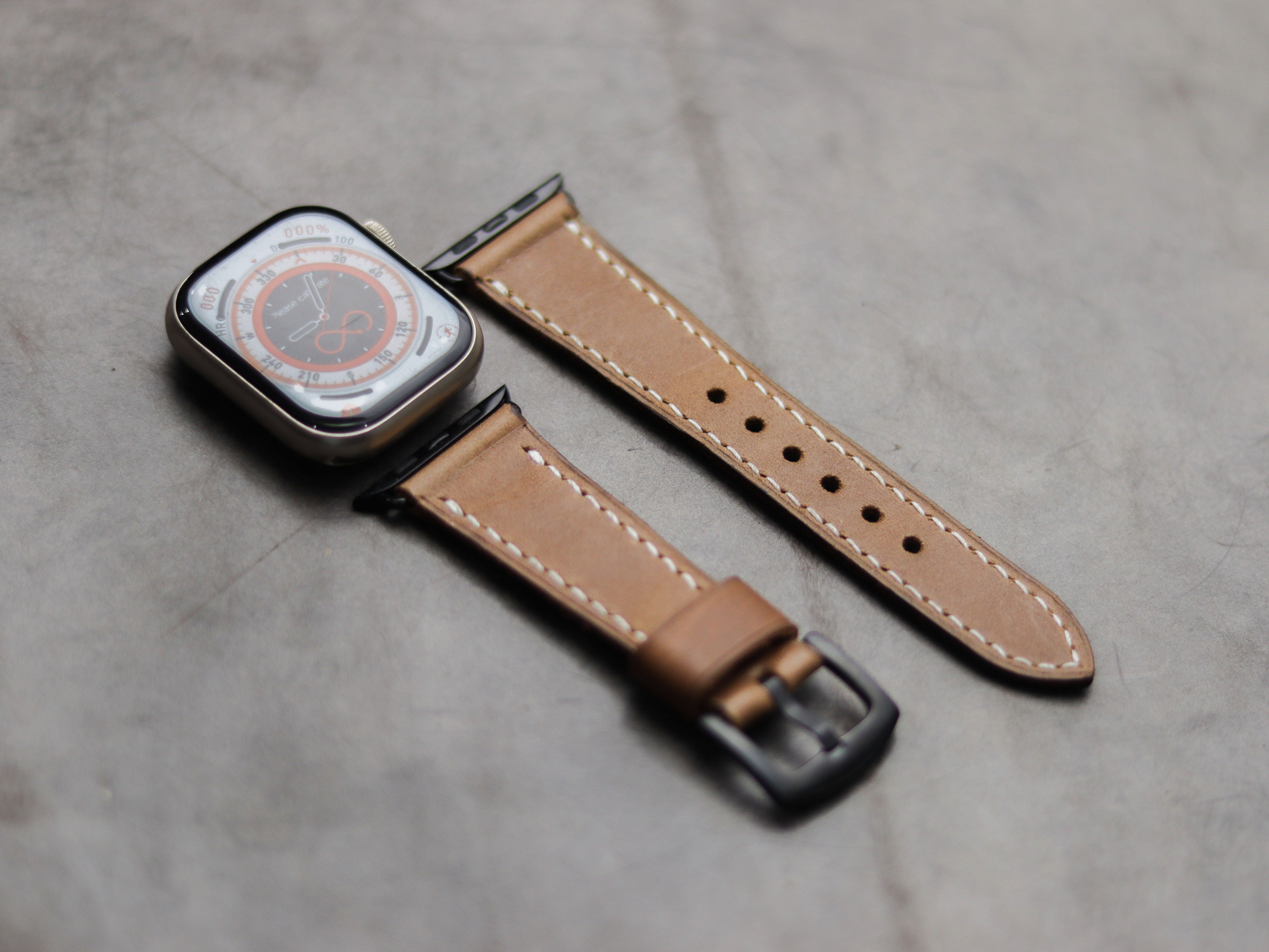 CARAMEL BROWN LEATHER - APPLE WATCH STRAPS HAND-CRAFTED